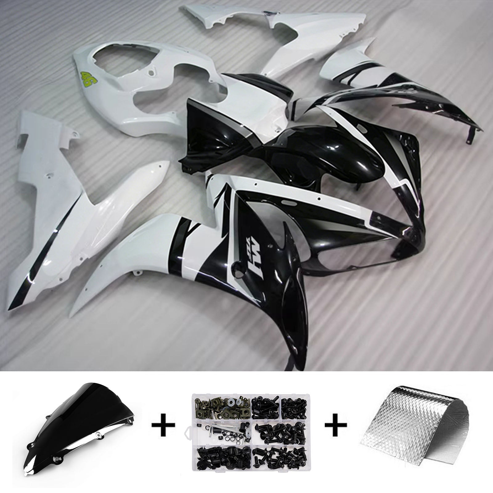 Sada kapotáže Amotopart 2004-2006 Yamaha YZF 1000 R1 bílá/černá