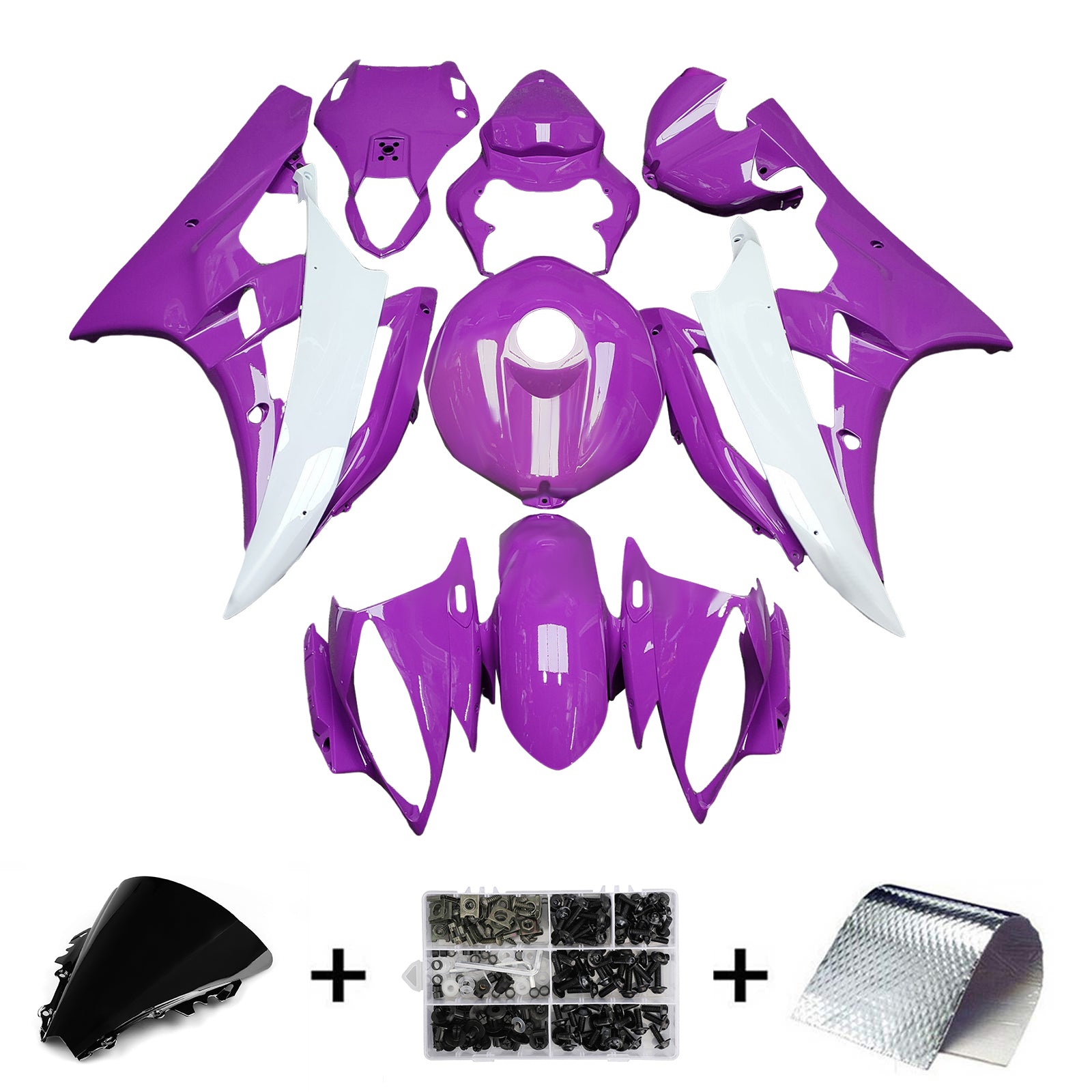 Amotopart 2006-2007 Yamaha YZF-R6 Purple Fairing Kit