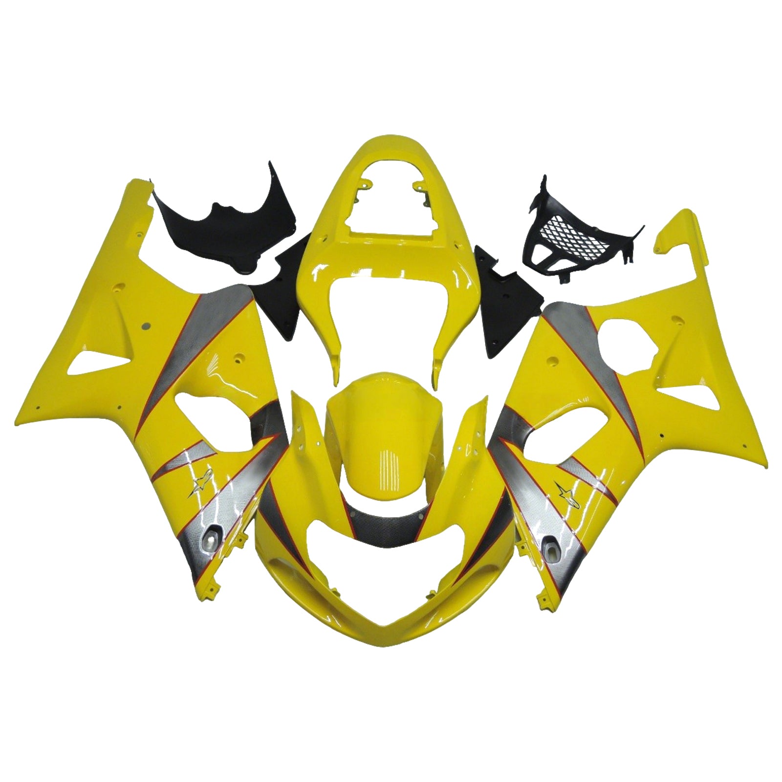 Amotopart 2000-2002 Suzuki GSXR1000 Yellow Fairing Kit