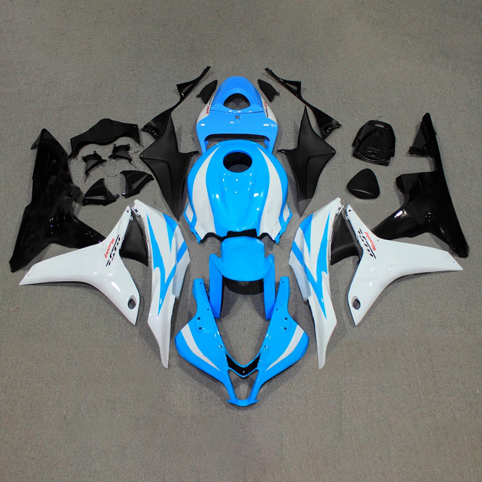 Amotopart 2007-2008 Honda CBR600RR White Blue Fairing Kit