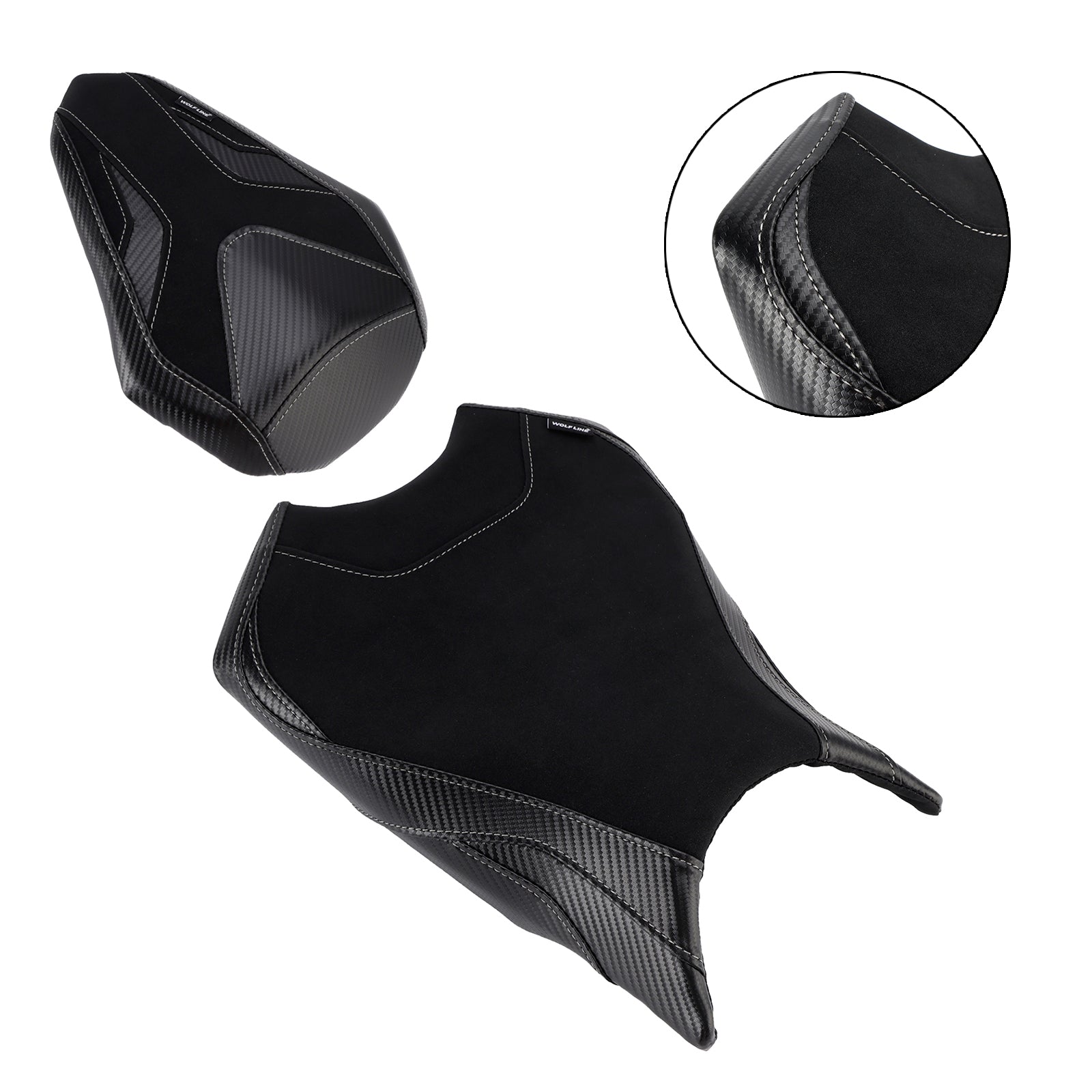 2017-2024 Honda Cbr250Rr Front&Rear Raider Passenger Cushion Kit Black