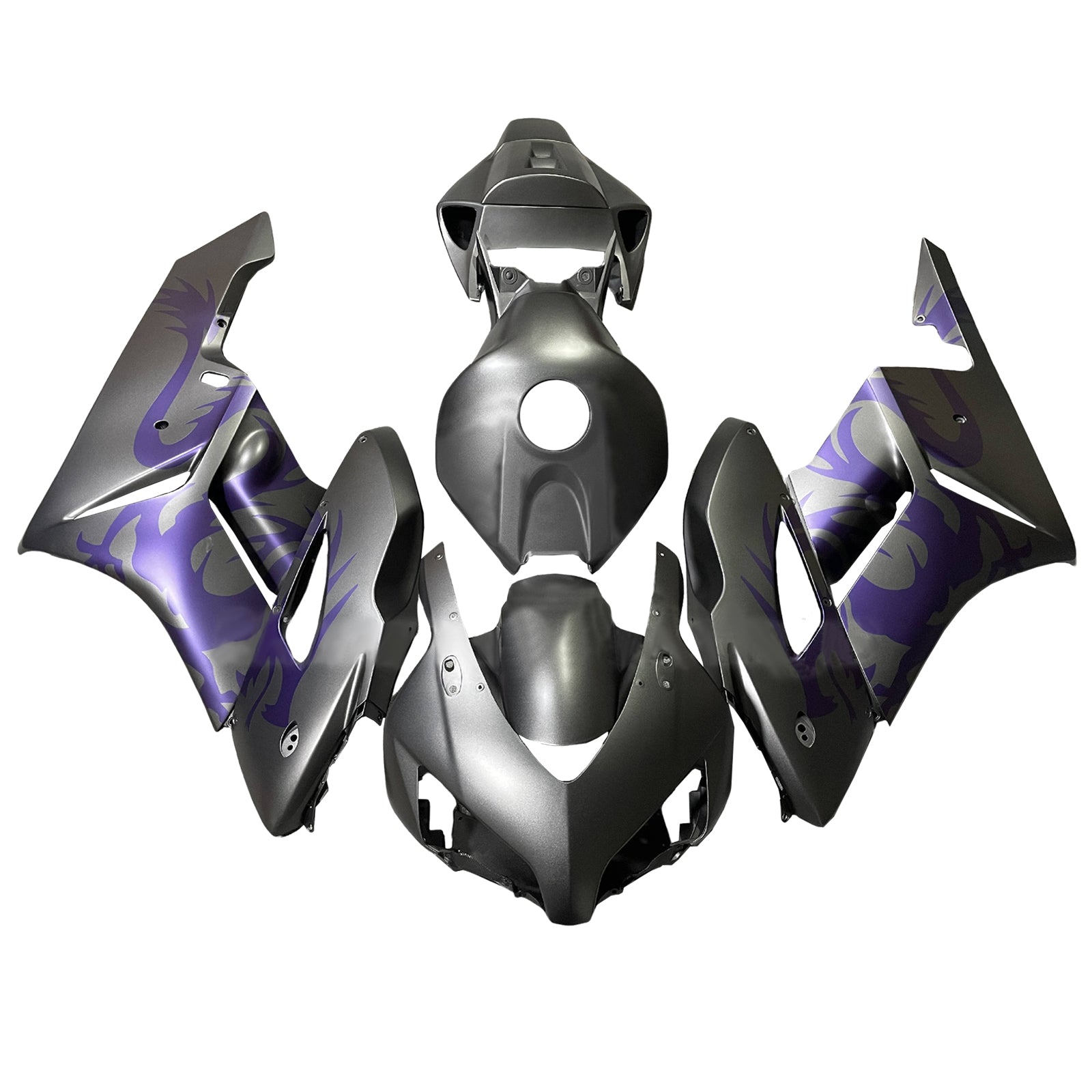 Amotopart 2004-2005 Honda CBR1000RR Matte Black Purple Fairing Kit