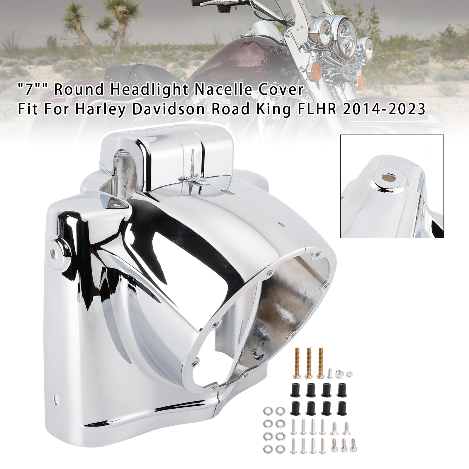 2014-2023 Touring Road King FLHR 7" Runde Scheinwerfergehäuseabdeckung