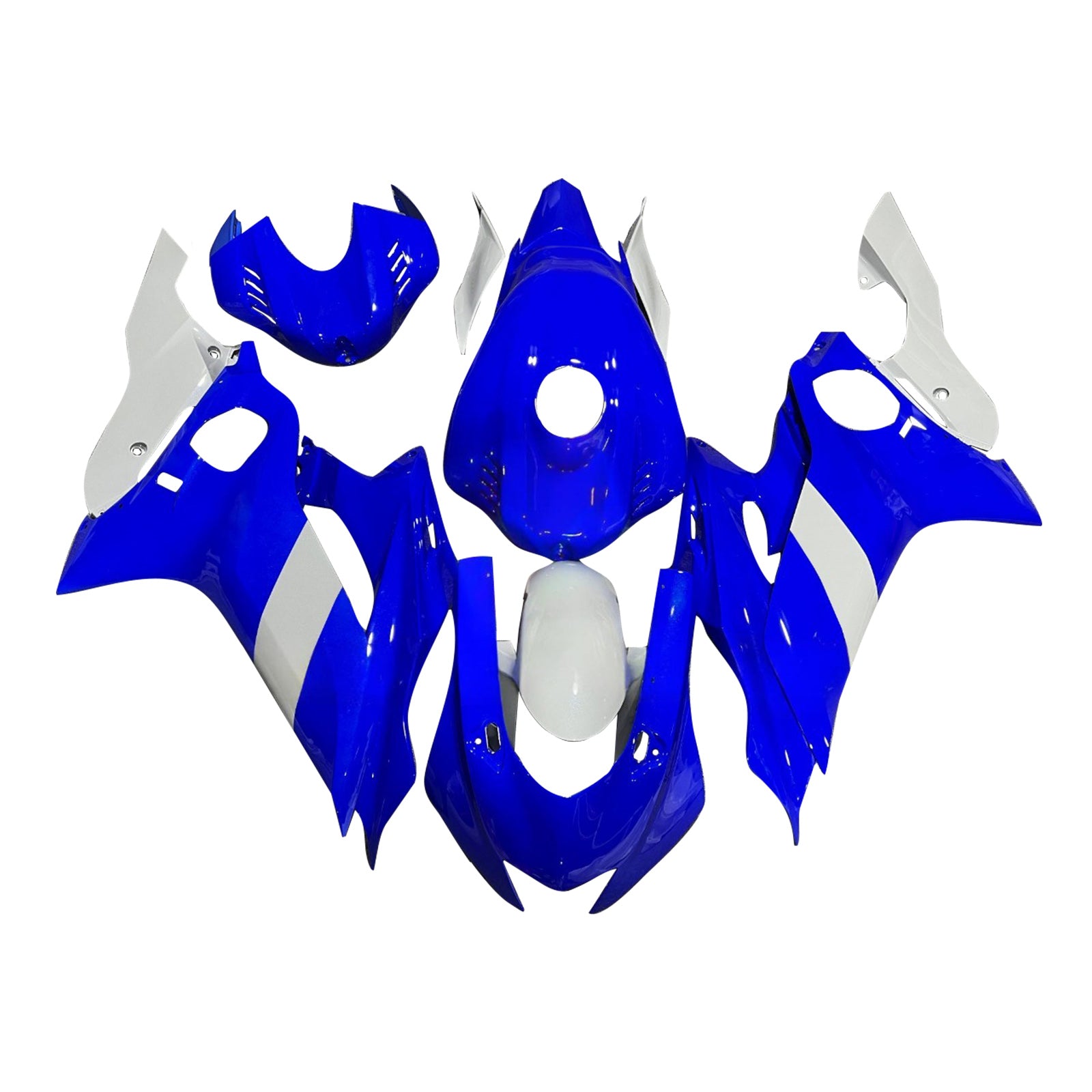 Amotopart 2017-2023 Yamaha YZF-R6 Grey Blue Fairing Kit