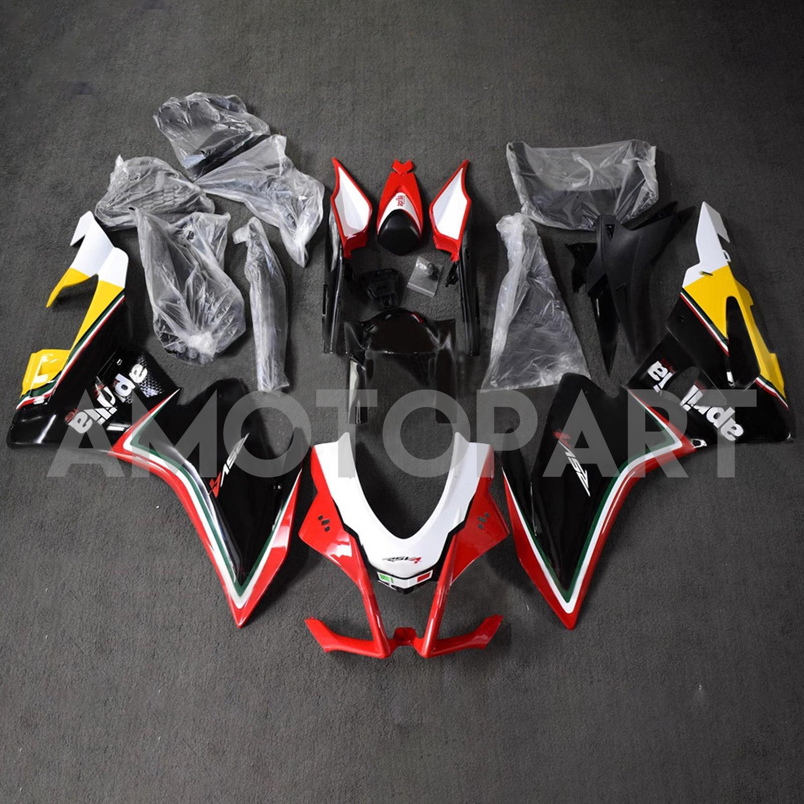 Amotopart 2016-2020 Aprilia RSV4 1000 White Red Black Yellow Fairing Kit