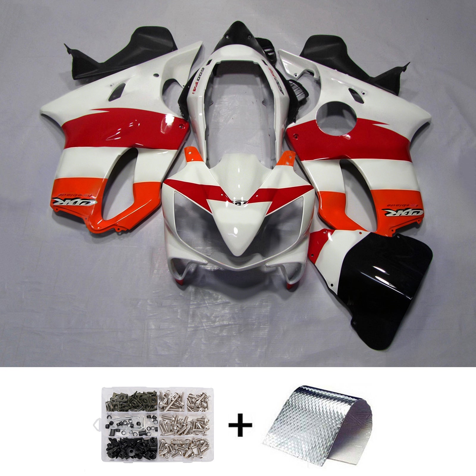 Amotopart 2004-2007 Honda CBR600 F4i wit/rood/oranje kuipset