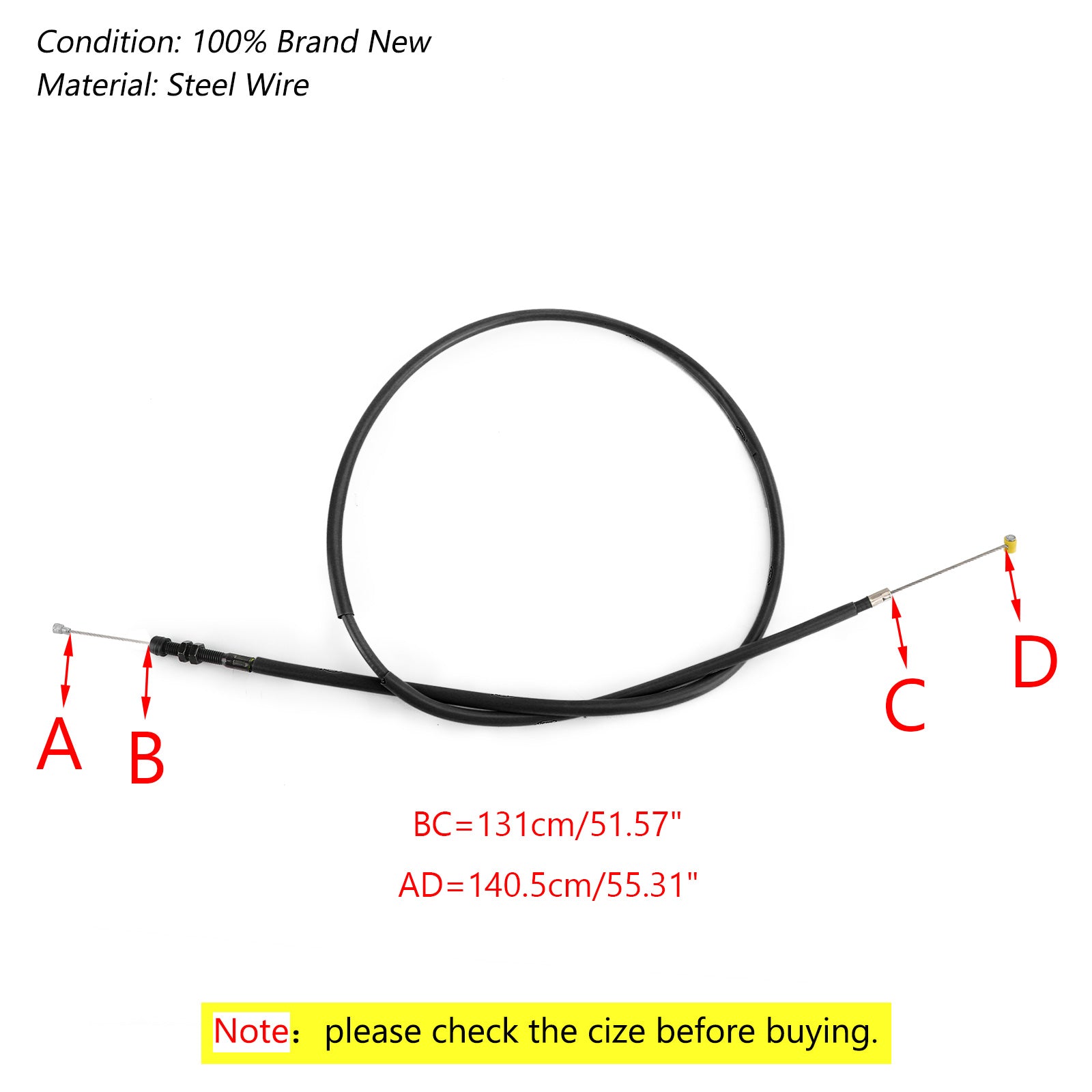 09-14 YAMAHA YZF-R1 Cable de embrague de motocicleta Reemplazo de alambre de acero Negro