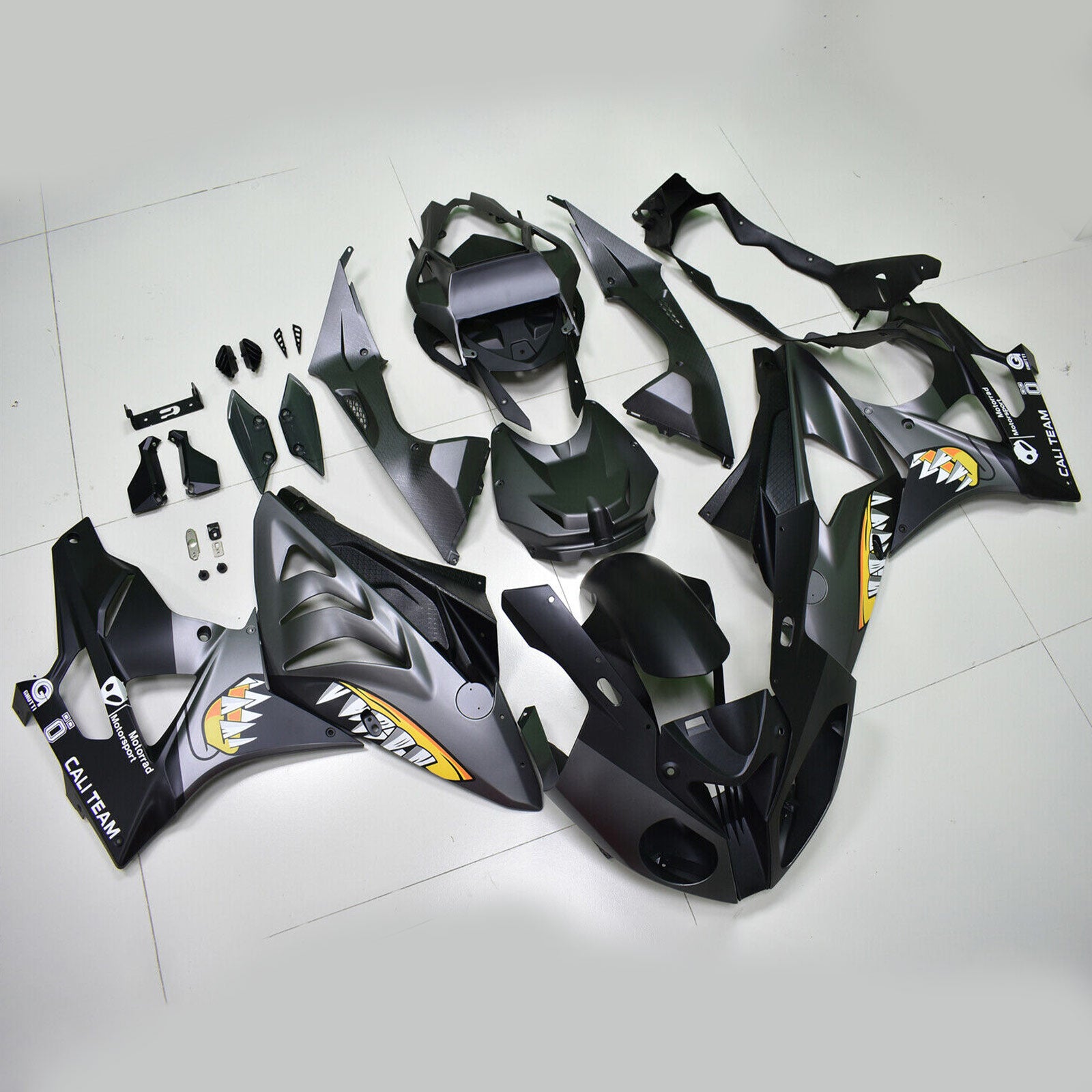 Amotopart 2009-2014 BMW S1000RR Black with Shark Teeth Fairing Kit