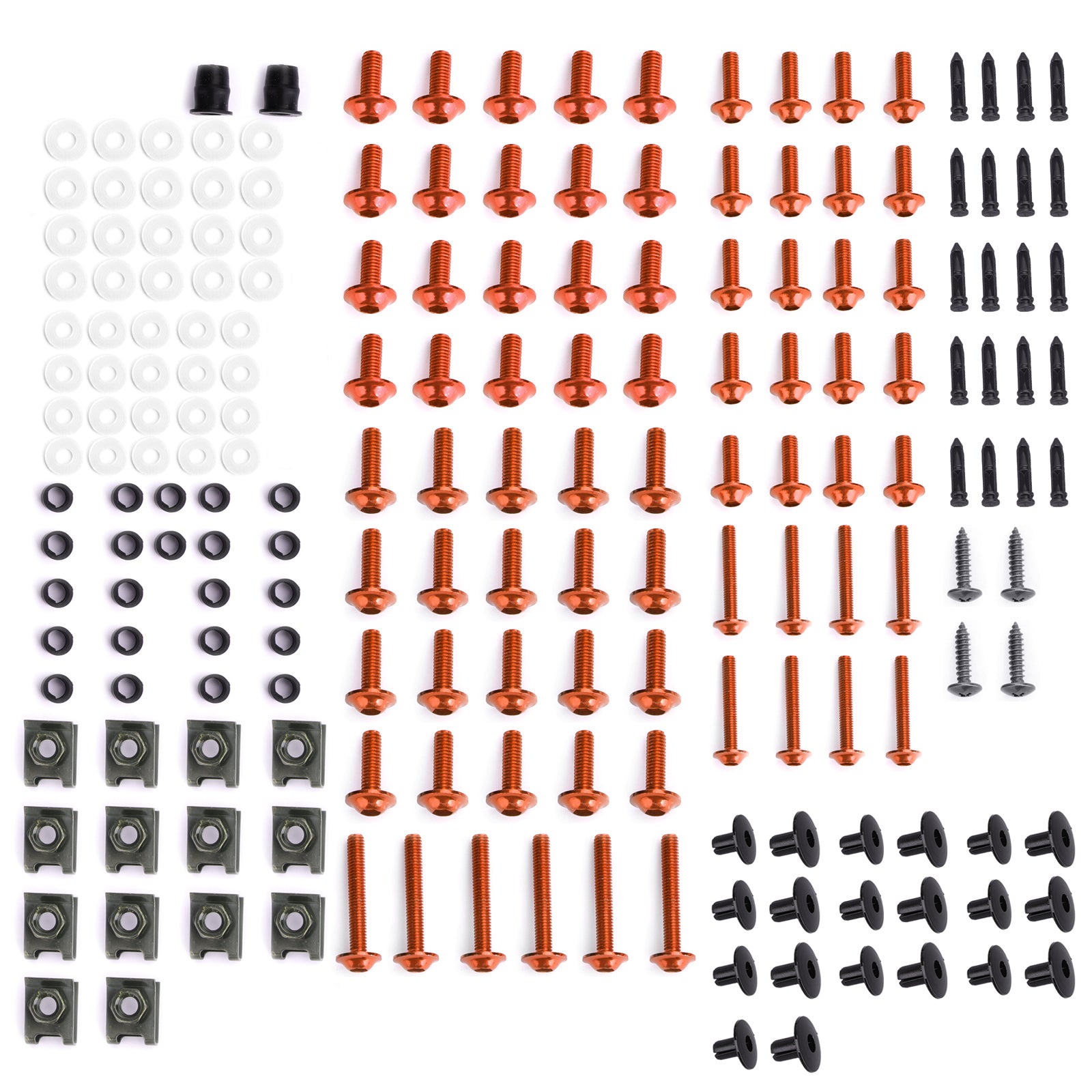 Yamaha Ducati Honda Kawasaki Orange Fairing Bolts Screws Kit