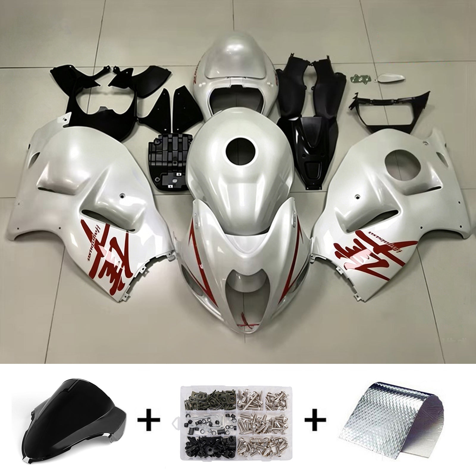 Amotopart 1999-2007 Suzuki Hayabusa GSX1300R Silver Fairing Kit