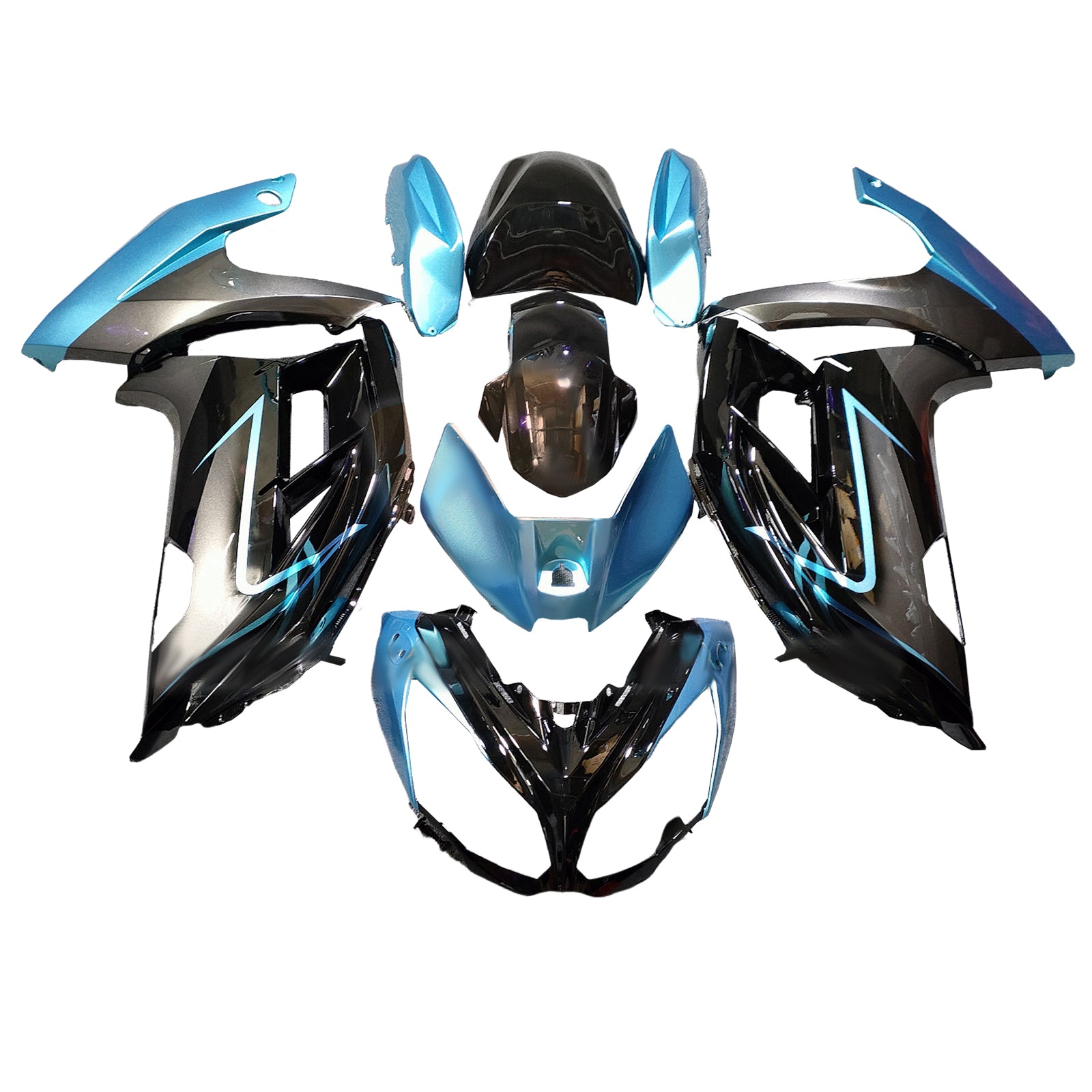 Amotopart 2012-2016 Kawasaki Ninja 650 ER6F Black Blue Fairing Kit