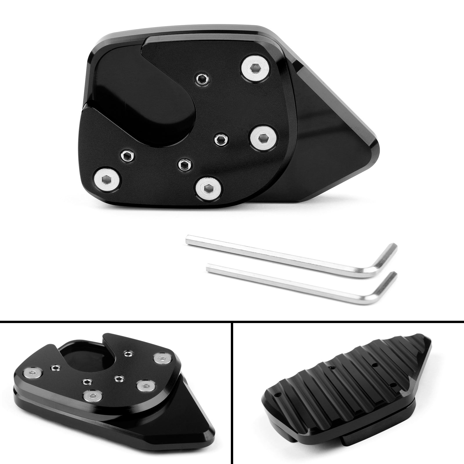 17-18 Honda X-ADV 750 Soporte lateral Ampliar placa de extensión Negro