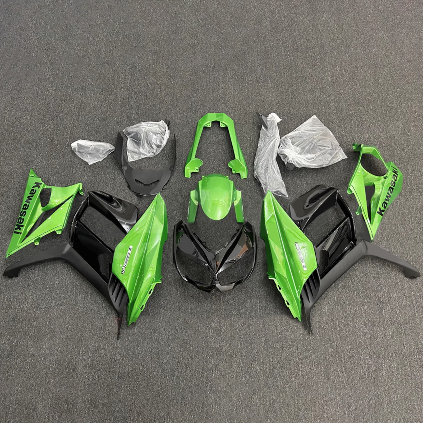 Amotopart 2010-2015 Kawasaki Z1000SX グリーン ブラック フェアリングキット