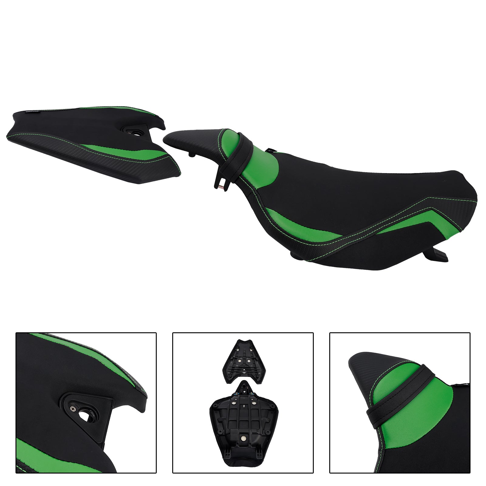 2014-2025 Kawasaki Z1000 anteriore inferiore con sedile posteriore conducente verde1