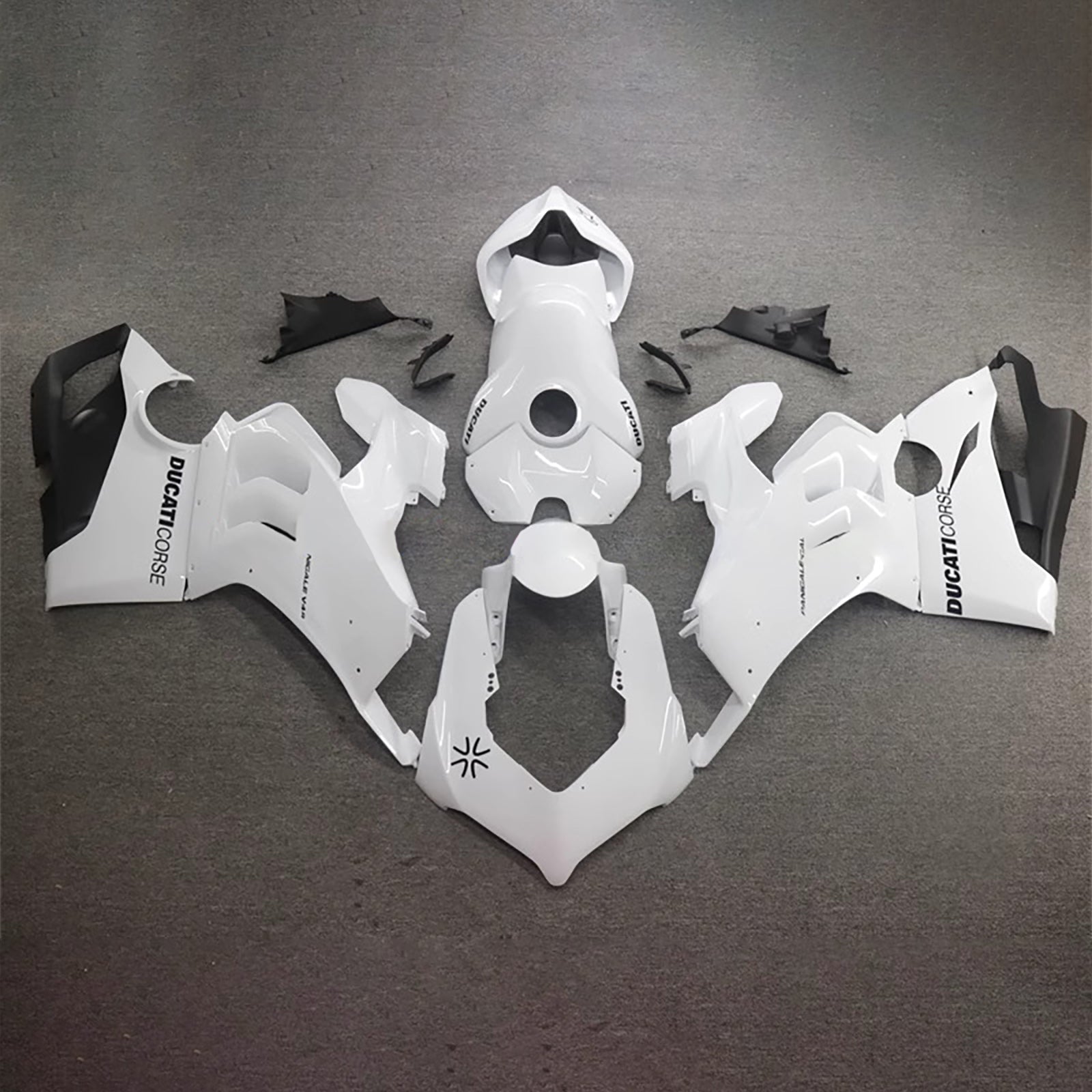 Amotopart Ducati 20-21 V4 V4S Kit di carenatura nero bianco lucido