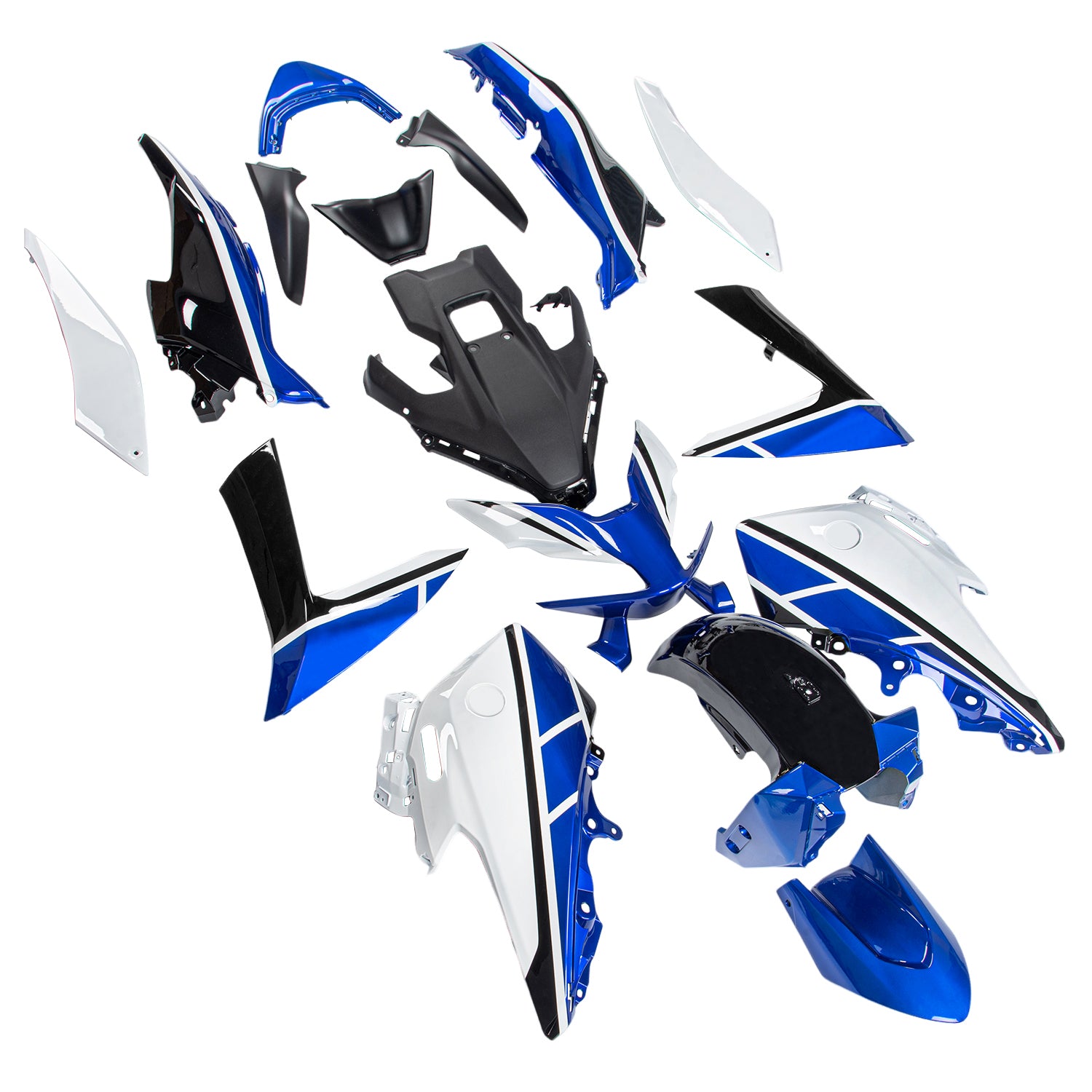 Amotopart 2023-2024 Yamaha T-MAX 560 Black White Blue Fairing Kit