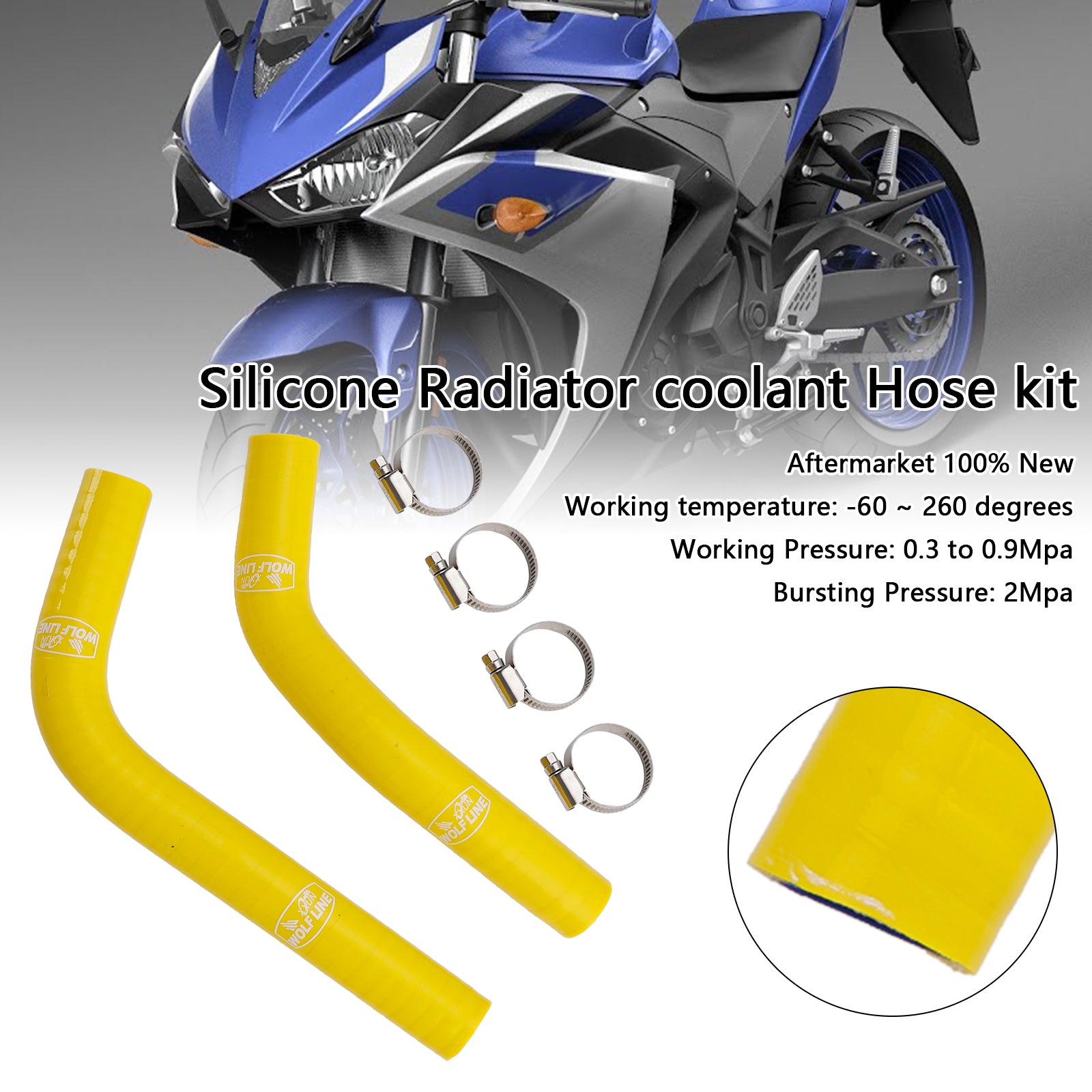 2015-2024 Yamaha MT-03 MT-25 YZF R3 R25 Mangueira de resfriador de radiador de silicone R25