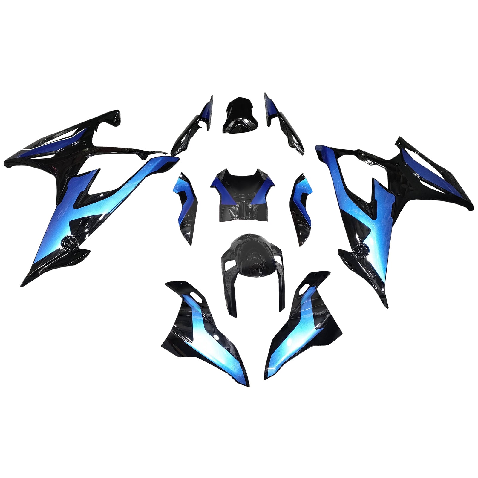 Amotopart 2019-2022 BMW S1000RR Glossy Black Blue Fairing Kit