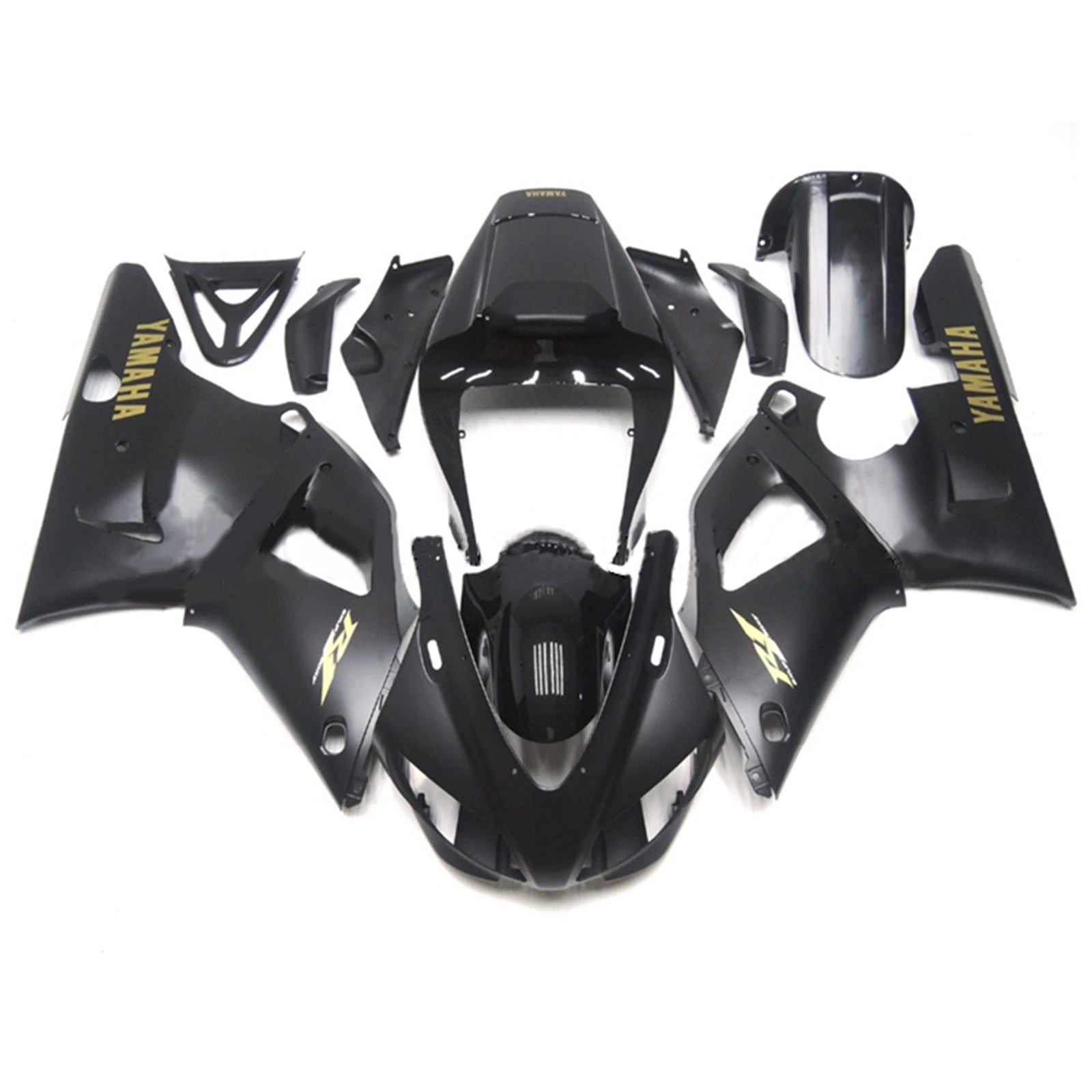 Amotopart 1998-1999 YAMAHA YZF 1000 R1 Matte Black se zlatými logami kapesními sadami