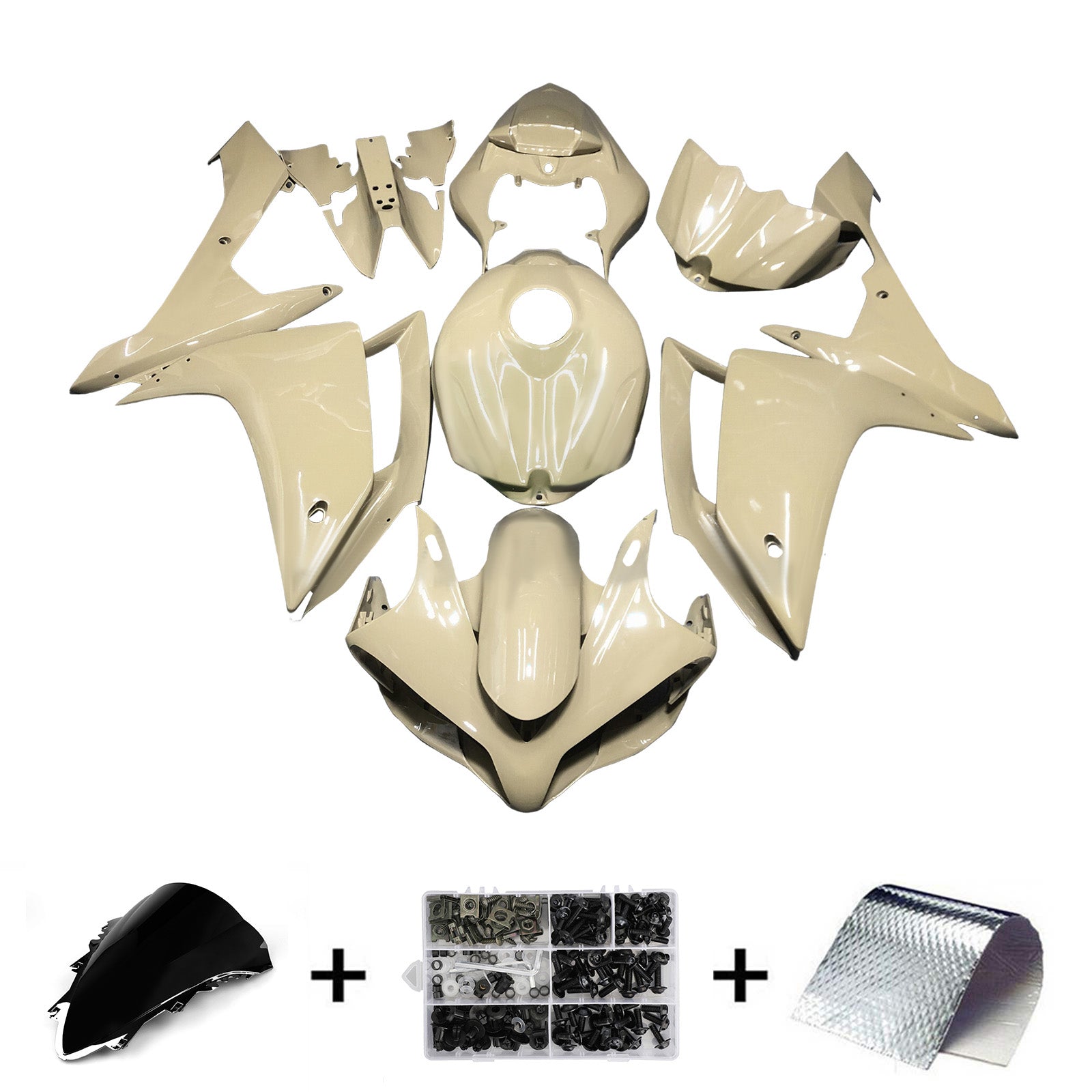 Amotopart 2007-2008 Yamaha YZF-R1 ivory white Fairing Kit