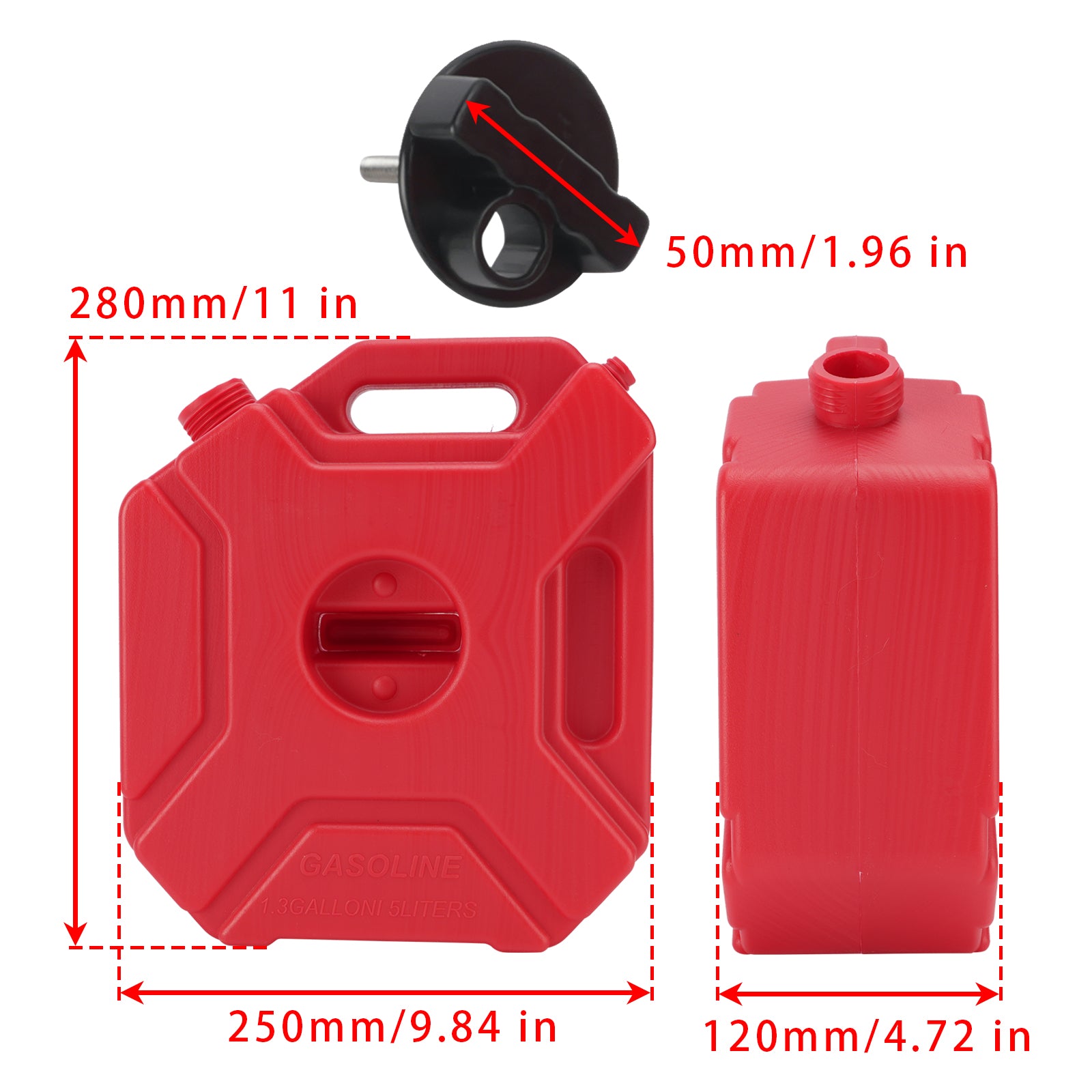 Touring Adventure 5L oliegasbeholder Antistatisk Jerry Can Brændstoftank Rød