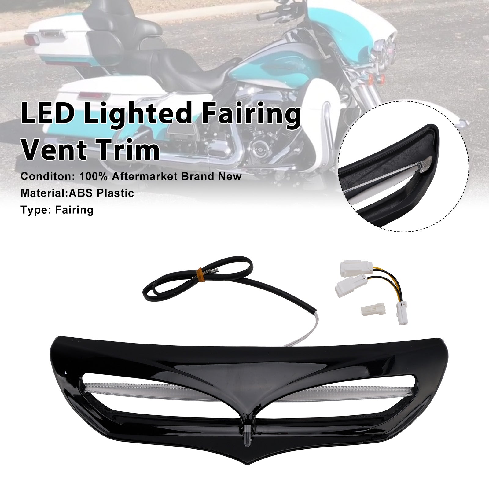 2014-2022 Electra Street Glide FLHTCU LED Lighted Fairing Vent Trim