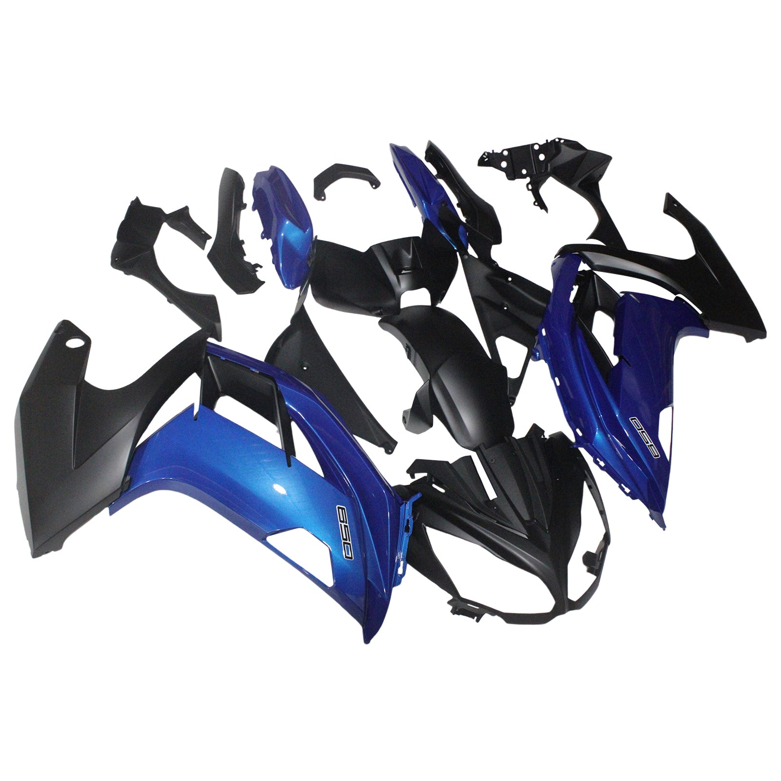 Amotopart 2012-2016 Kawasaki Ninja 650 EX650 Black Blue Fairing Kit