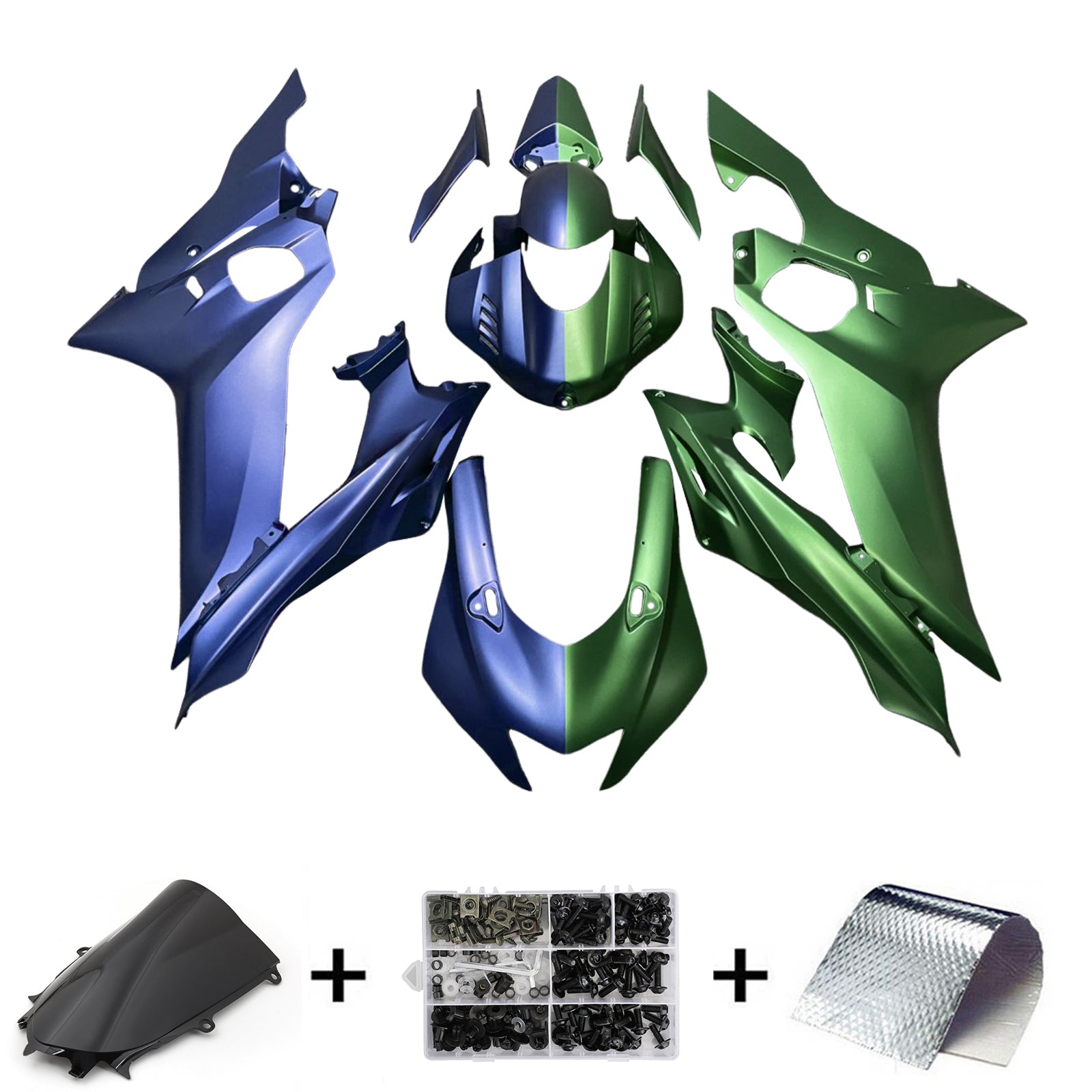 Amotopart 2017-2023 YAMAHA YZF R6 MATTE BLAUWE GREEN KUIST KIT