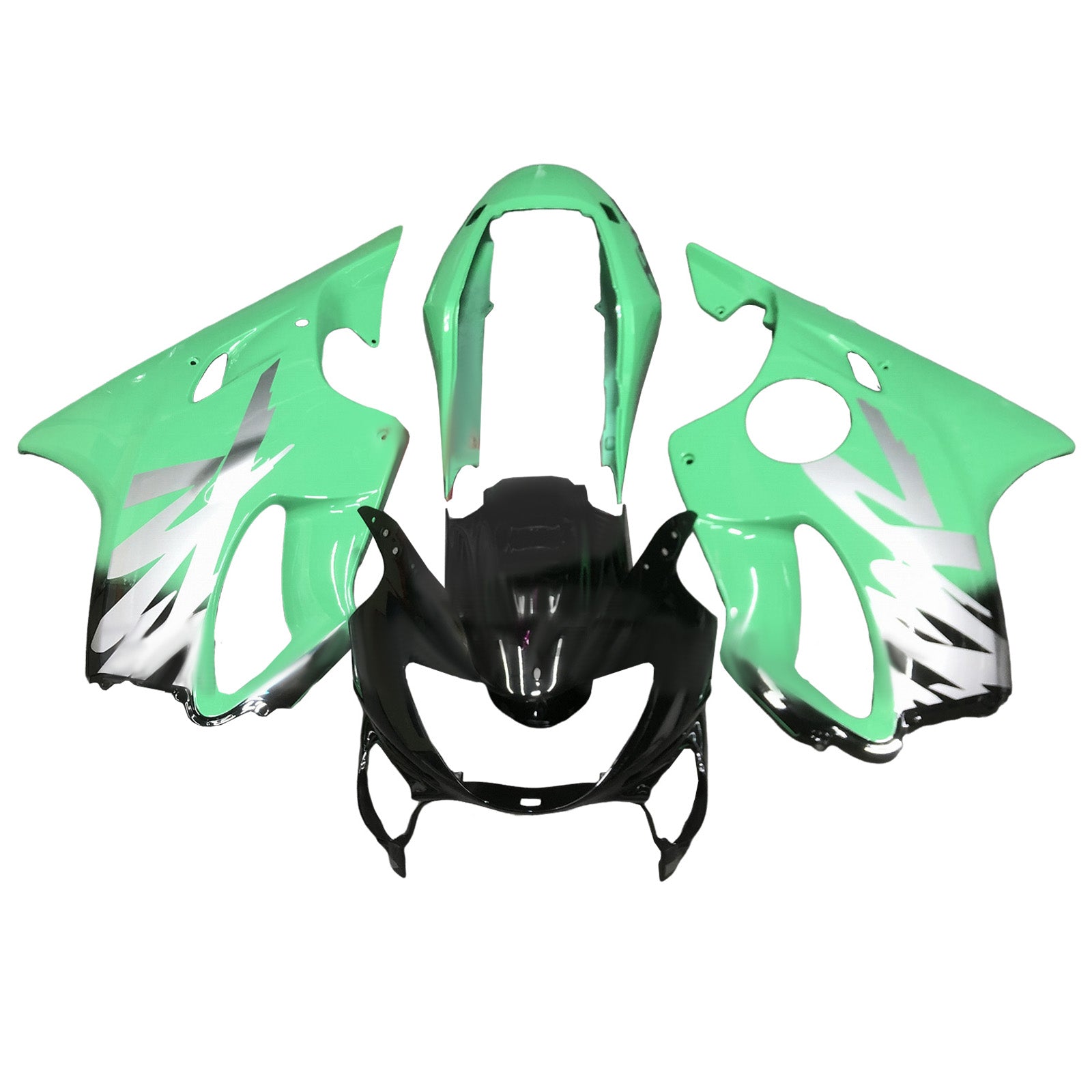Amotopart 1999-2000 Honda CBR600 F4 Light Green Black Fairing Kit
