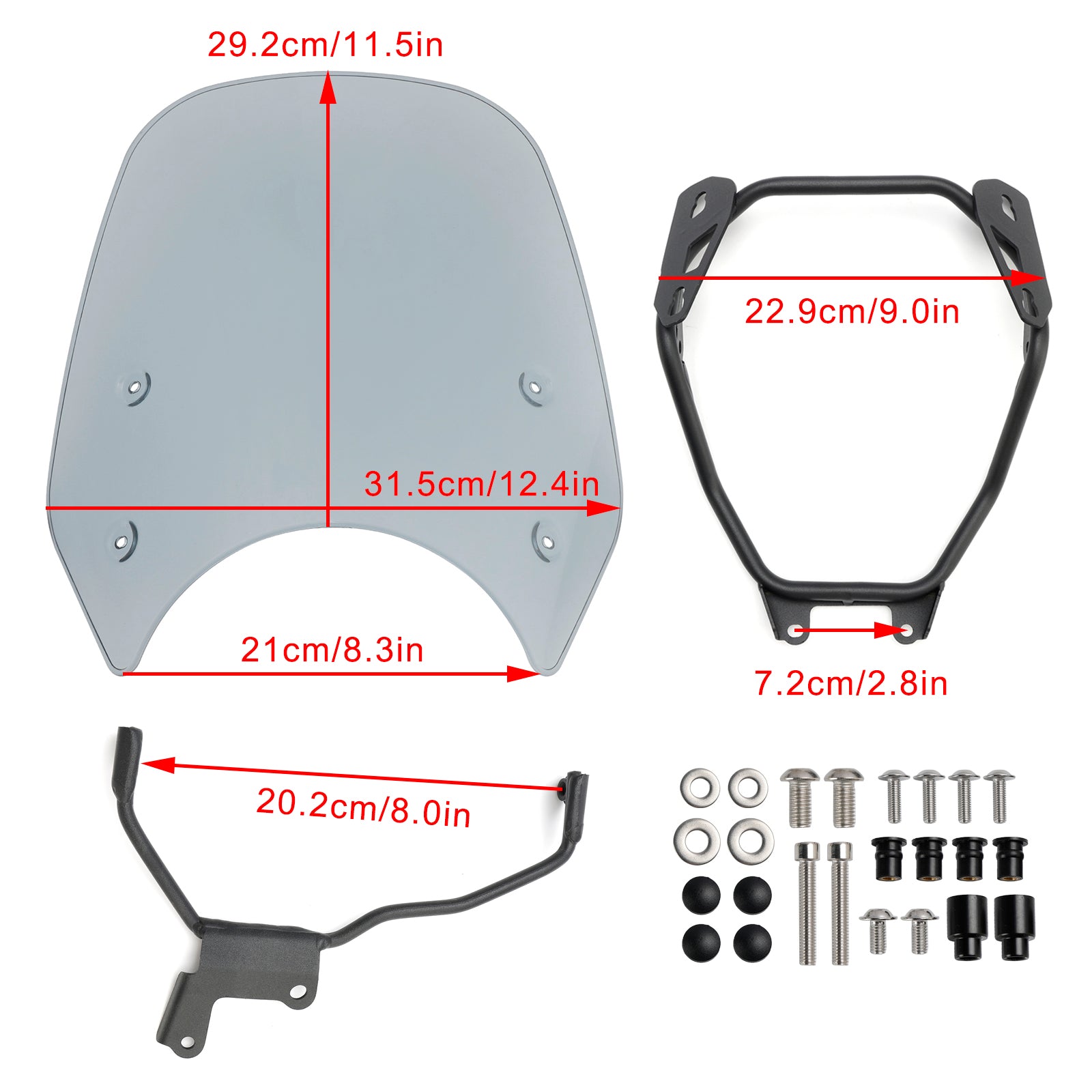 2023-2024 Honda GB350 GB350S ABS Motorcykel vindrutan vindruta