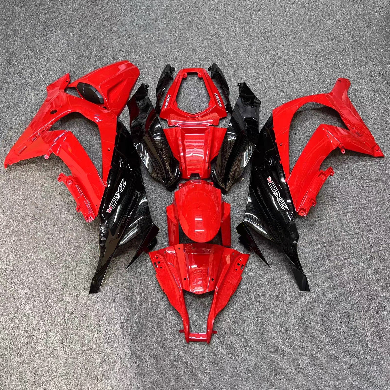 Amotopart 2016-2020 Kawasaki ZX10R Red Black Fairing Kit