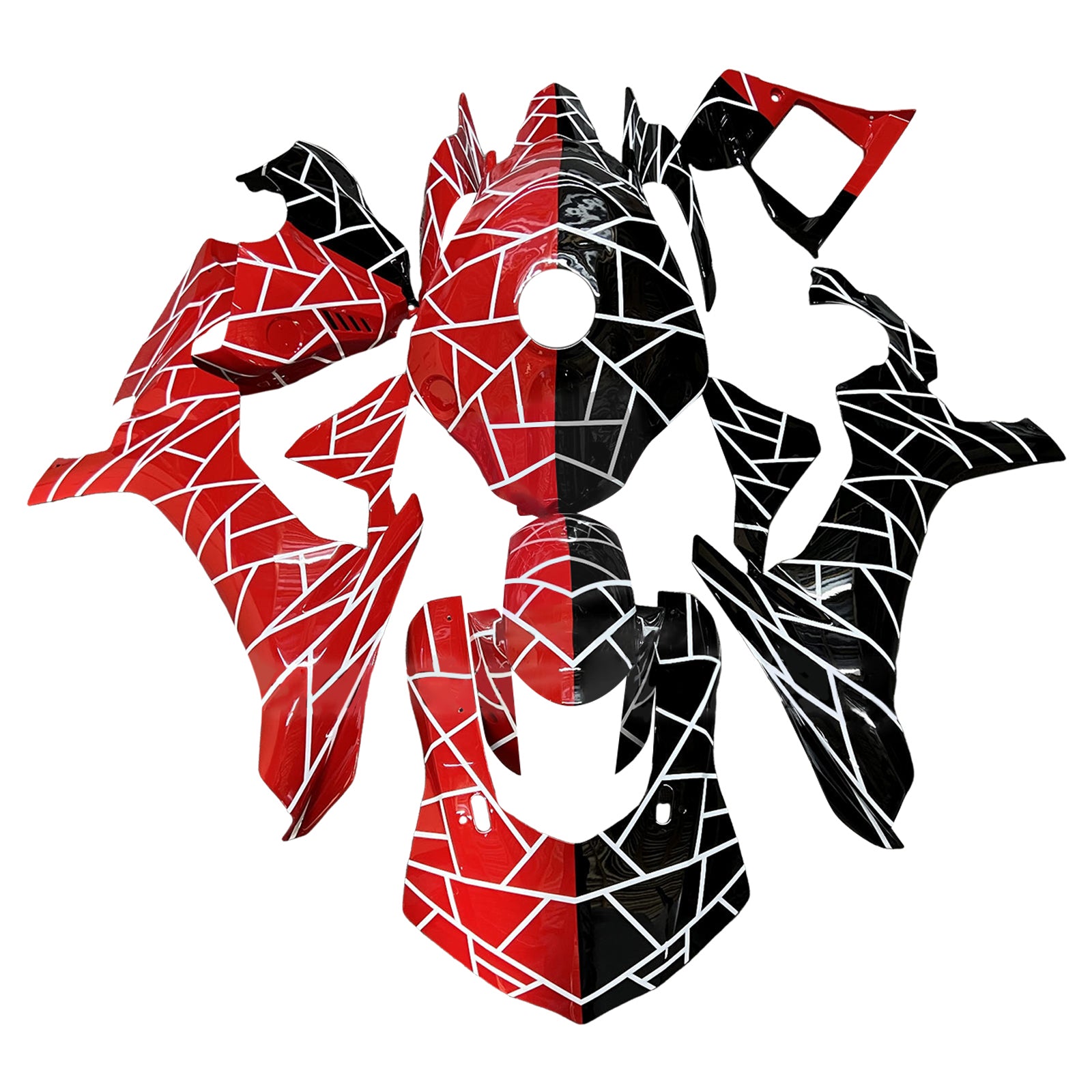 Amotopart 2008-2016 Yamaha YZF-R6 Red & Black Fairing Kit