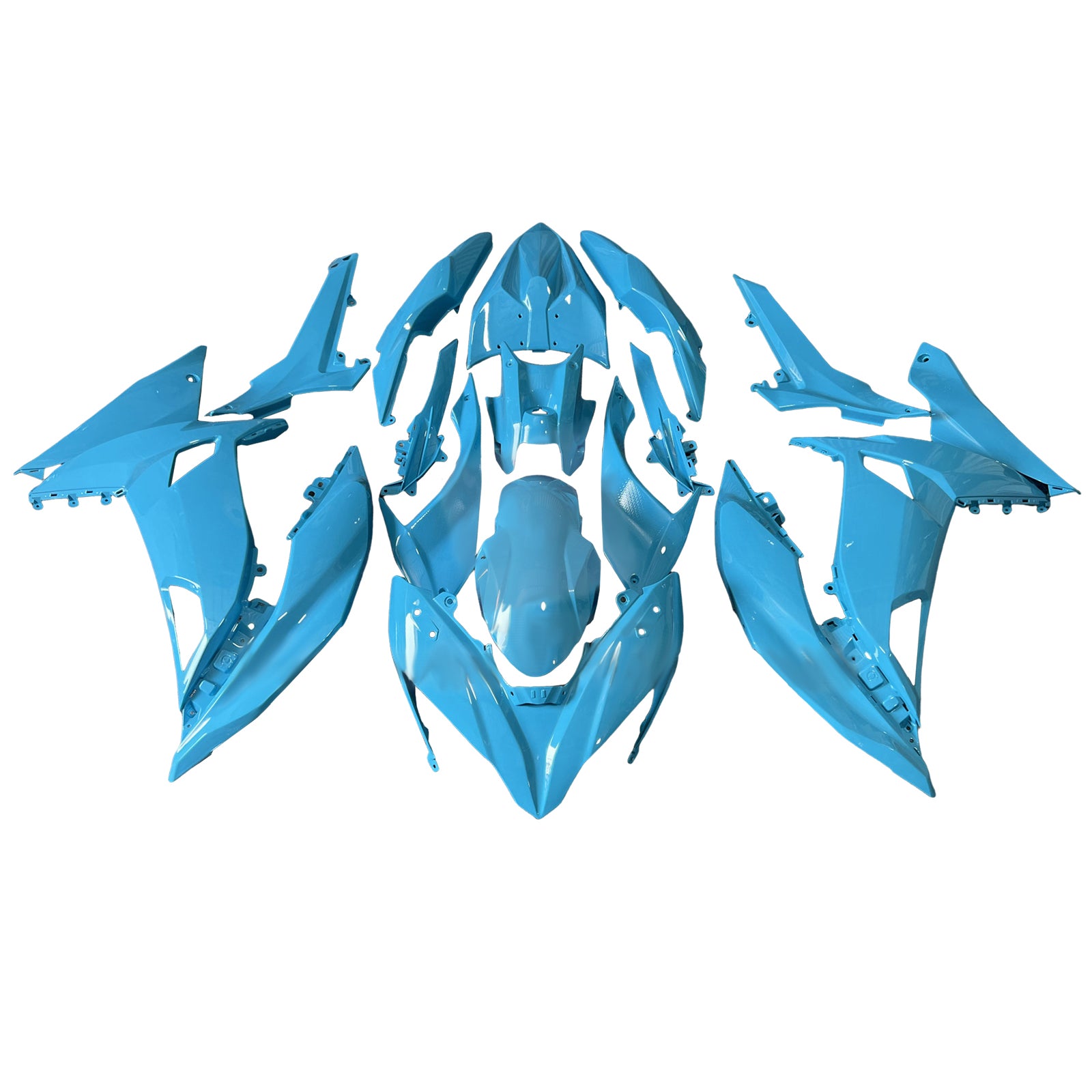 Amotopart 2017-2019 Kawasaki ER6F/Ninja650R Light Blue Fairing Kit