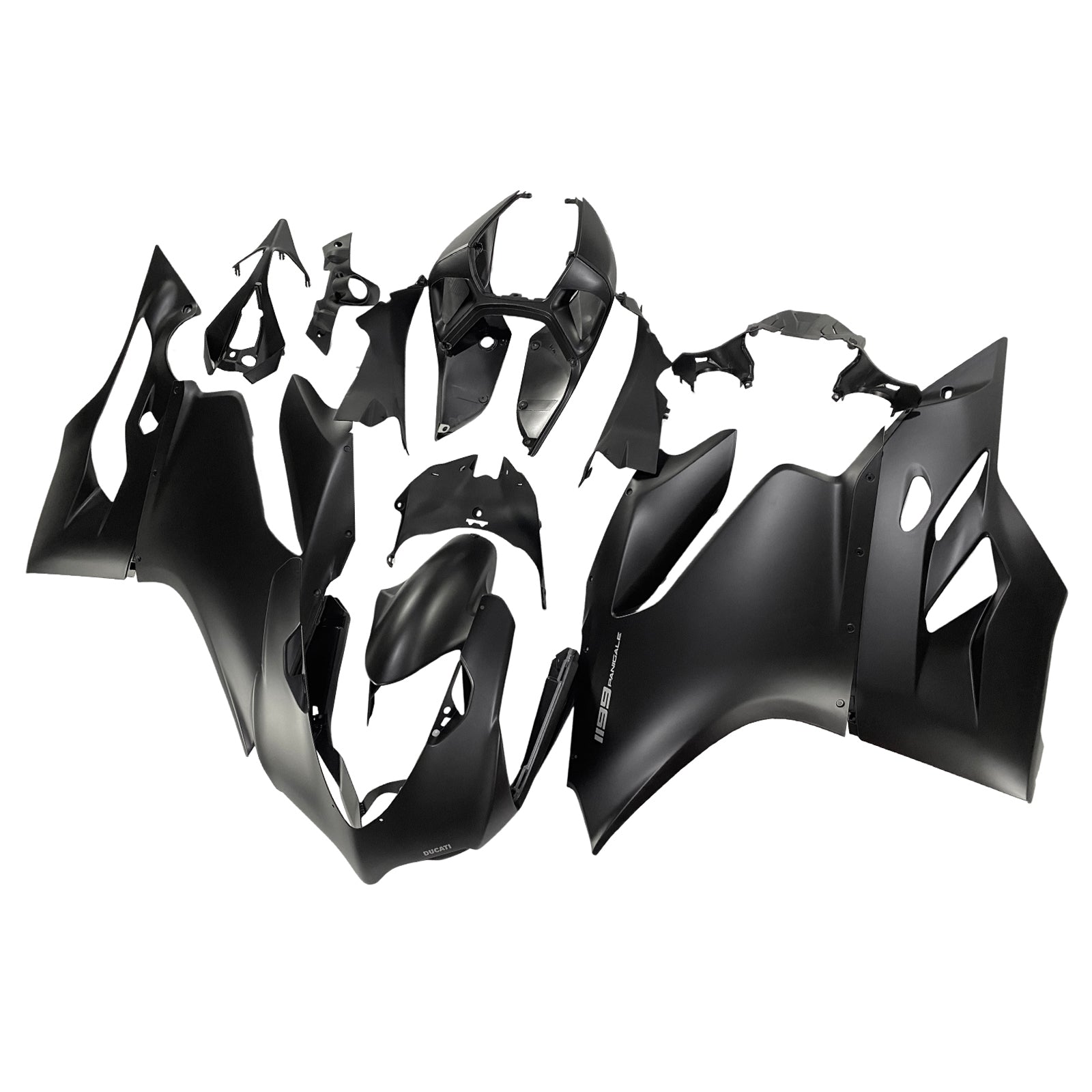 Amotopart 2012-2015 Ducati 899 Kit de carenagem branca preta fosca