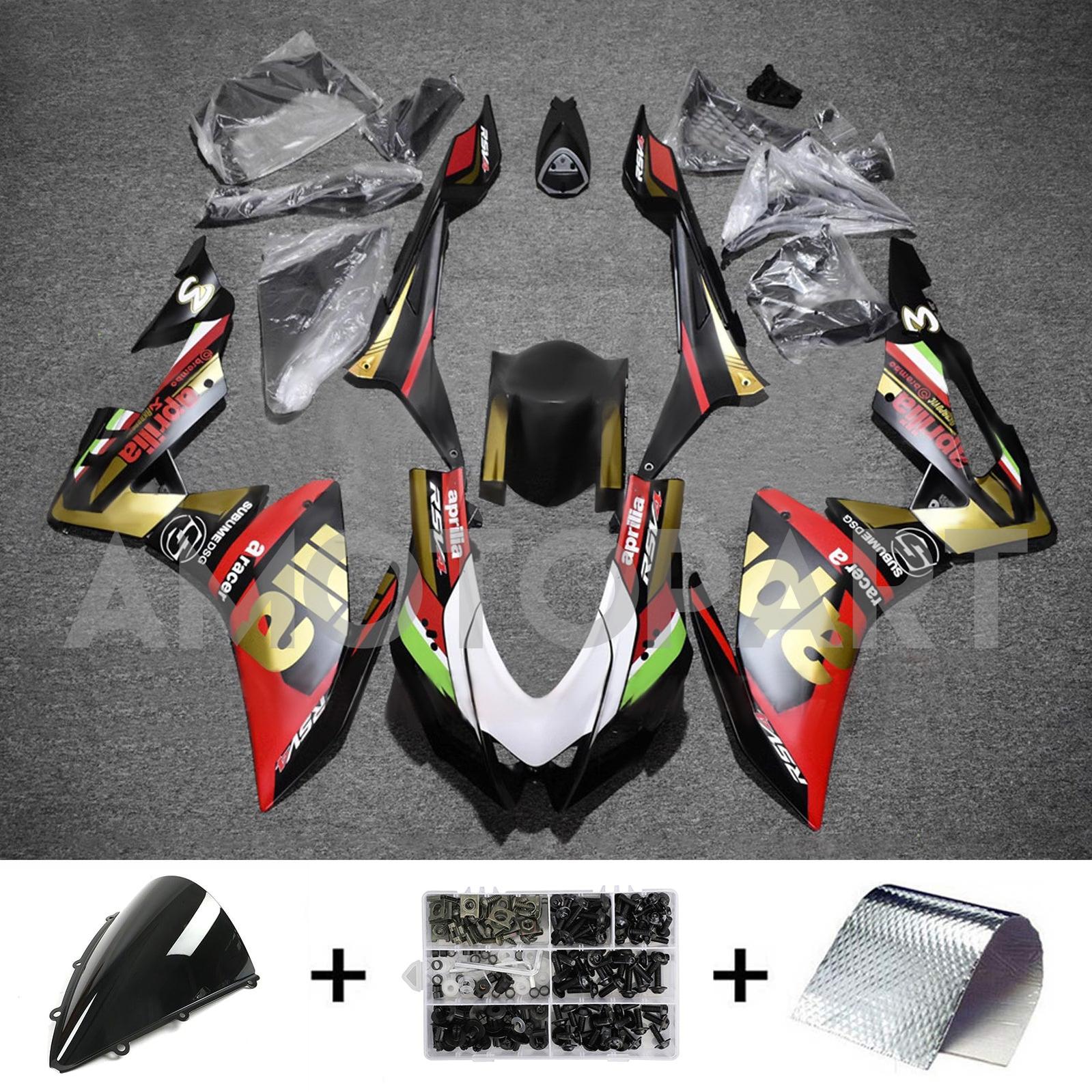 Amotopart 2016-2020 Aprilia RSV4 1000 kit de carénage rouge en or noir