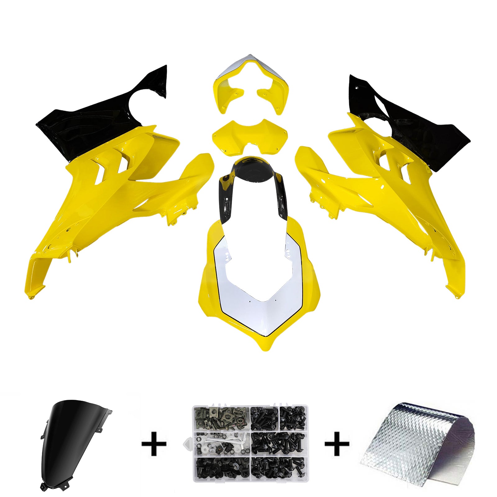 AMOTOPART DUCATI 20-21 V4 V4Sイエローホワイトブラックフェアリングキット