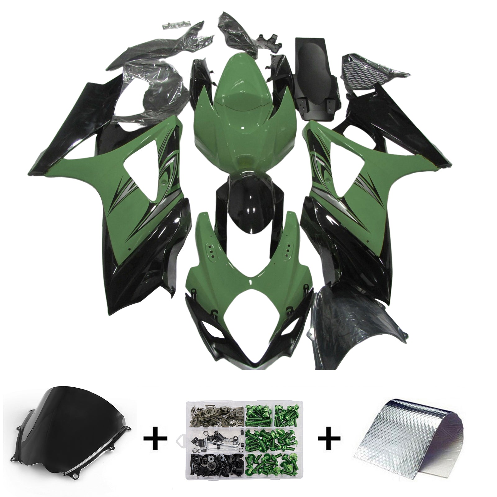 Amotopart 2007-2008 Suzuki GSXR1000 Green Fairing Kit