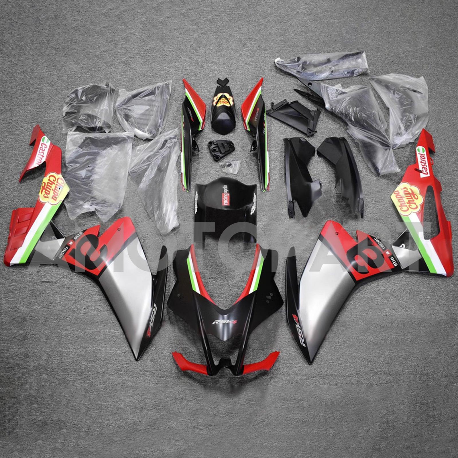 Amotopart 2016-2020 Aprilia RSV4 1000 Gray Red Black Fairing Kit