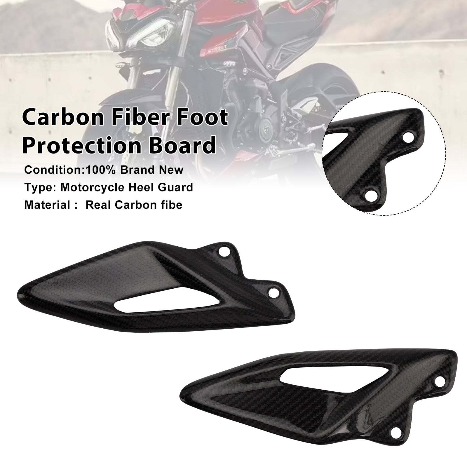 Street Triple 765 RS 2016-2022 Real Carbon Fiber Foot Protection Board