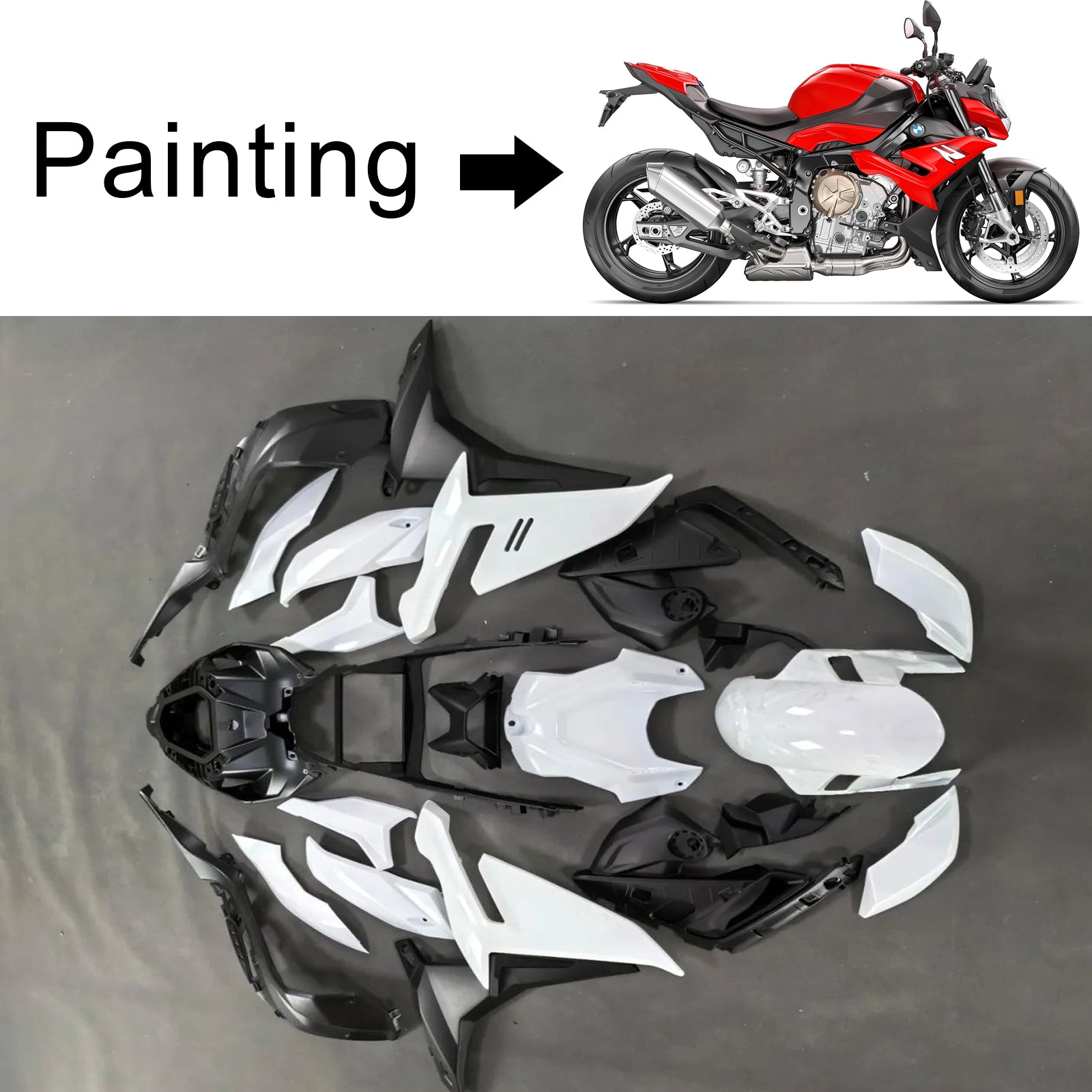 Amotopart 2021-2025 BMW S1000R Red Fairing Kit
