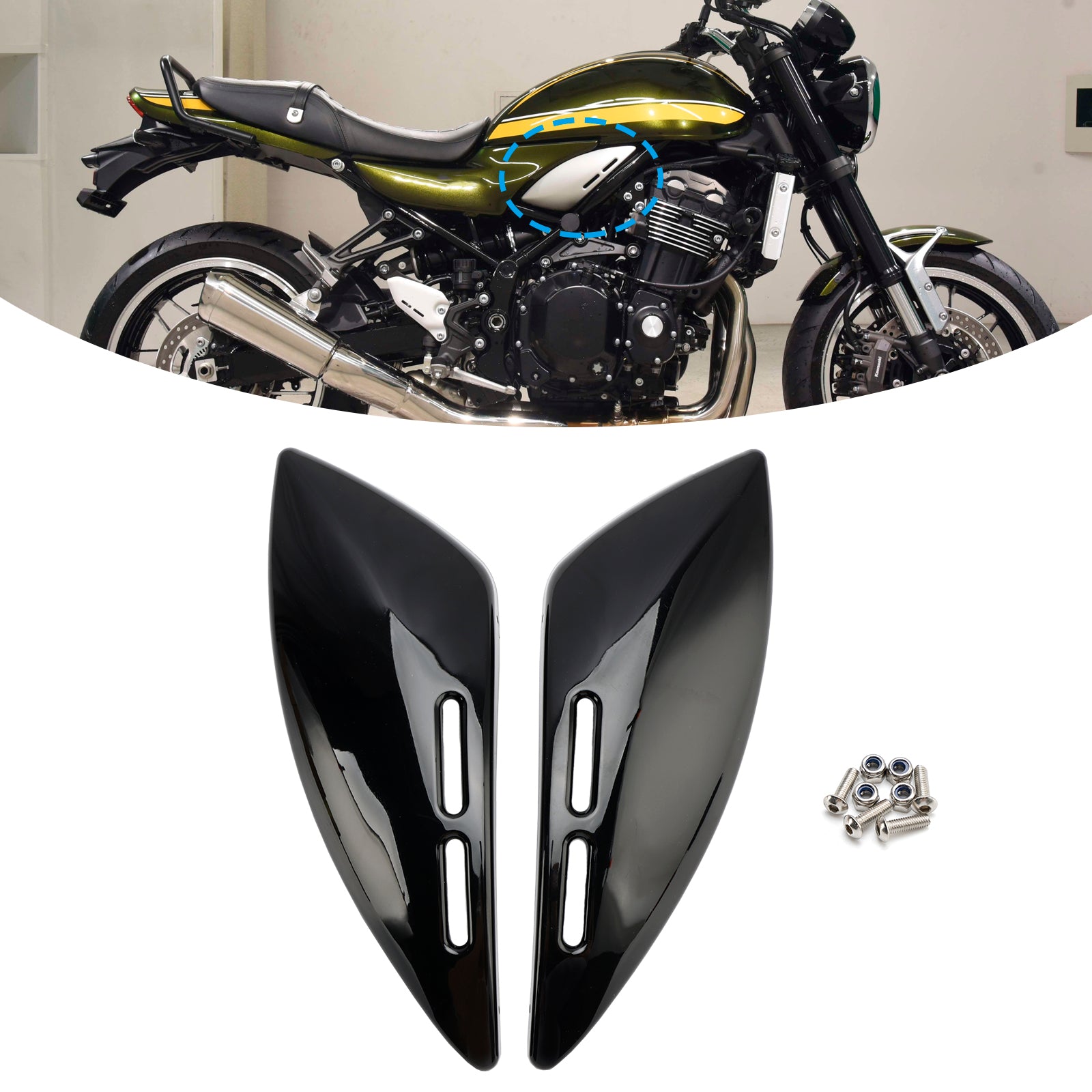 18-24 Kawasaki Z900RS Gas Tank Side Cover Panel Fairing Cowl