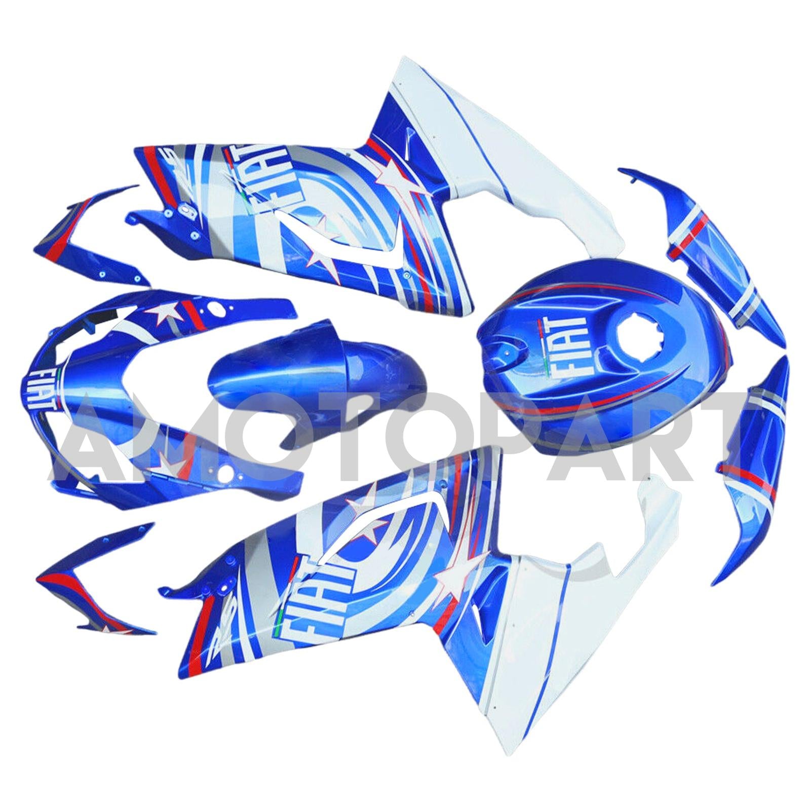 Amotopart 2006-2011 Rs125 Aprilia Blue & White Fairing Kit