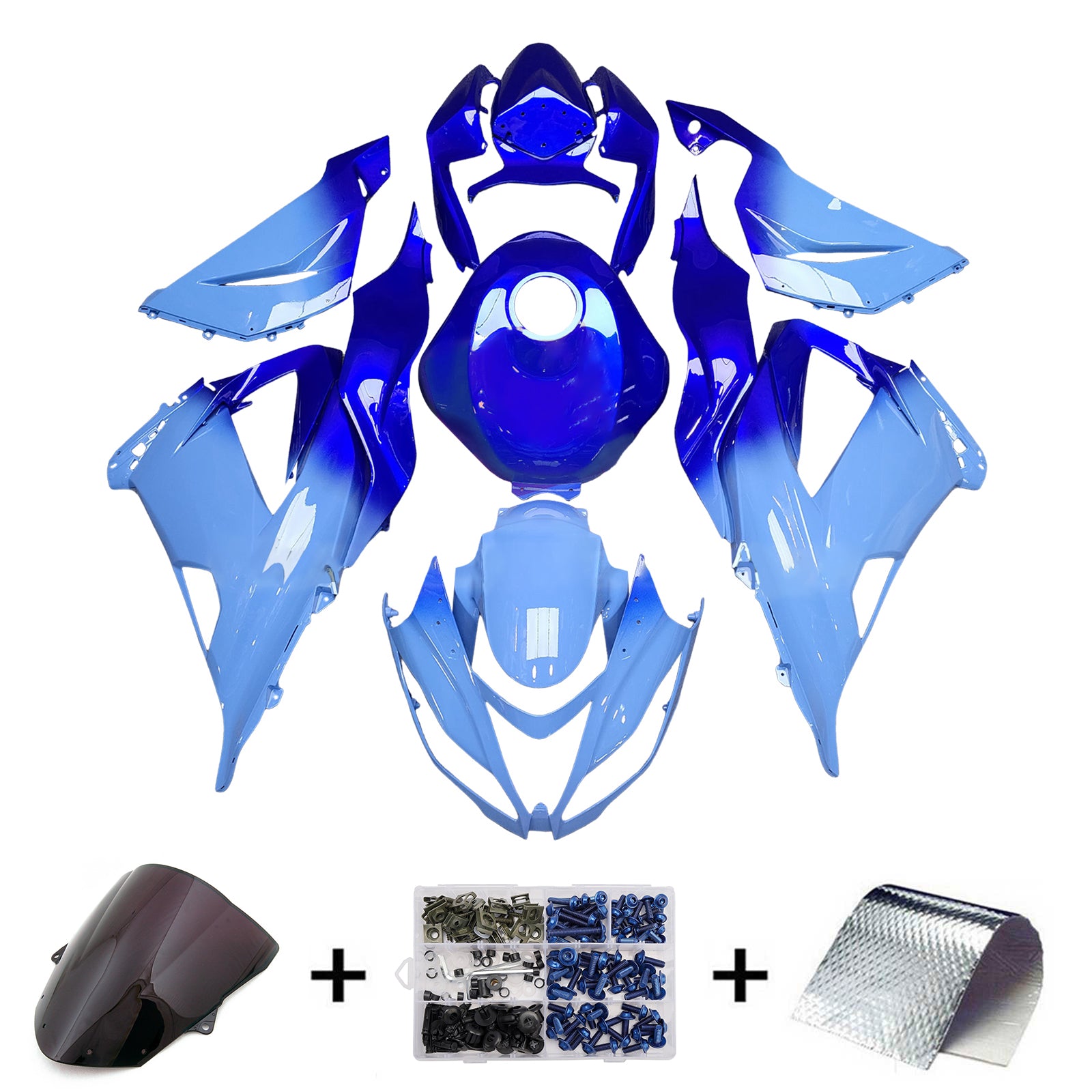 Amotopart 2013-2018 Kawasaki ZX6R 636 Blue Fairing Kit