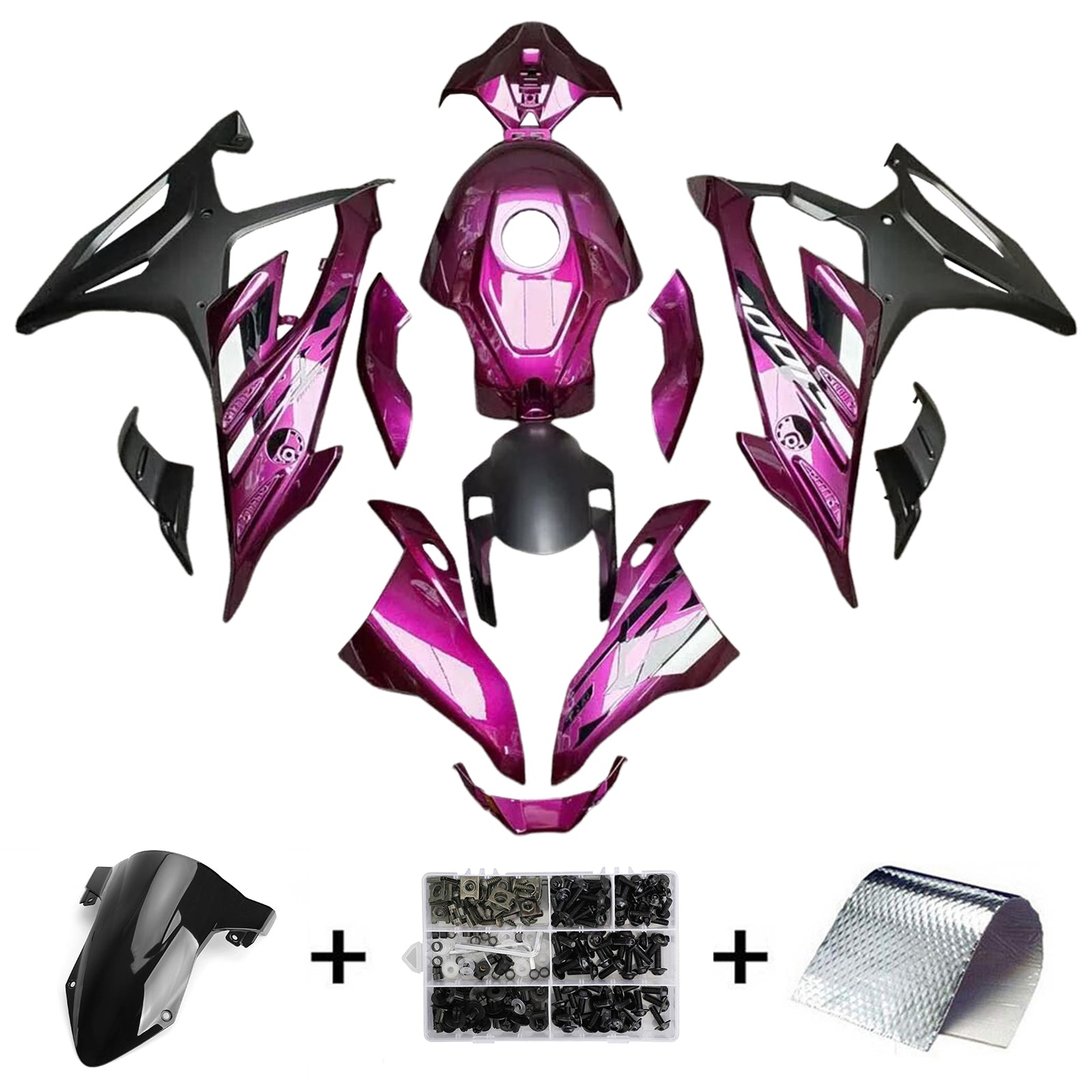 Amotopart 2023-2024 BMW S1000RR Purple Black Fairring Kit