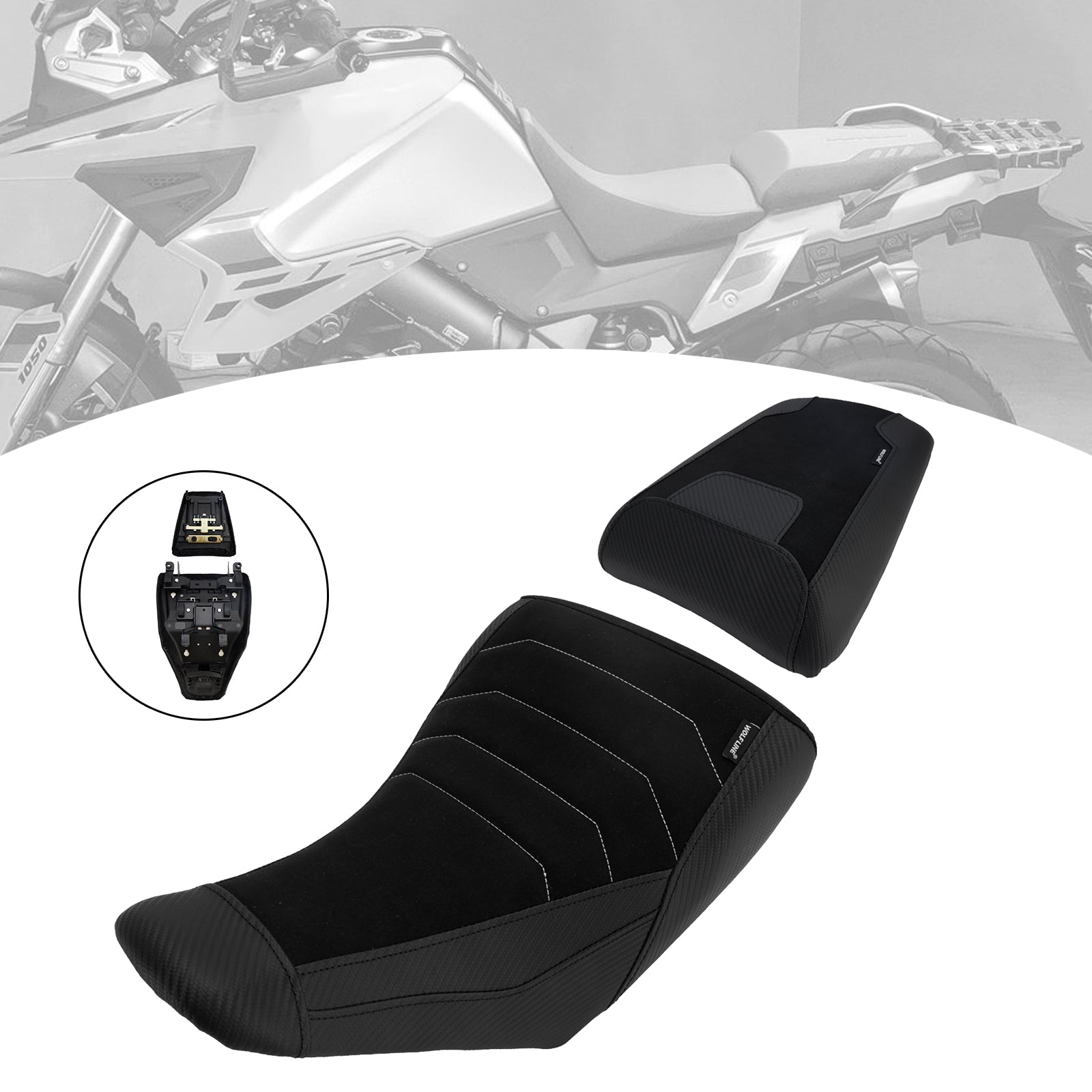 23-25 Suzuki V-Strom DL1050 lagere voorkant met bestuurderspassagier achterbank