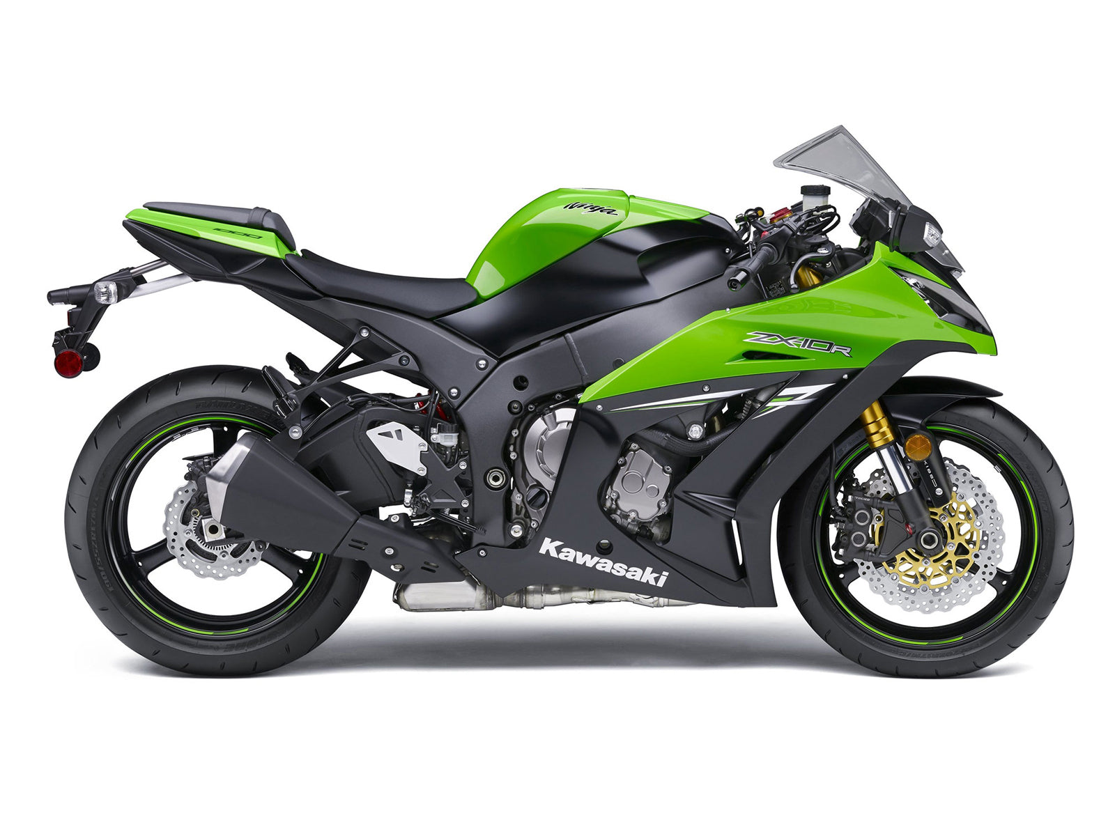 Amotopart 2011-2015 Kawasaki ZX10R Green Black Fairing Kit