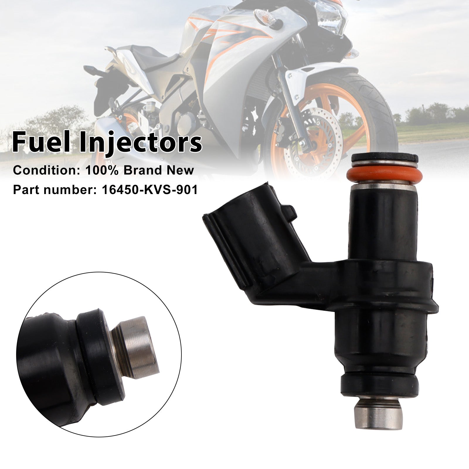 Honda CBR125R CBR125 CBR125RS CBR125RT 11-20 16450-KVS-901 Fuel Injectors