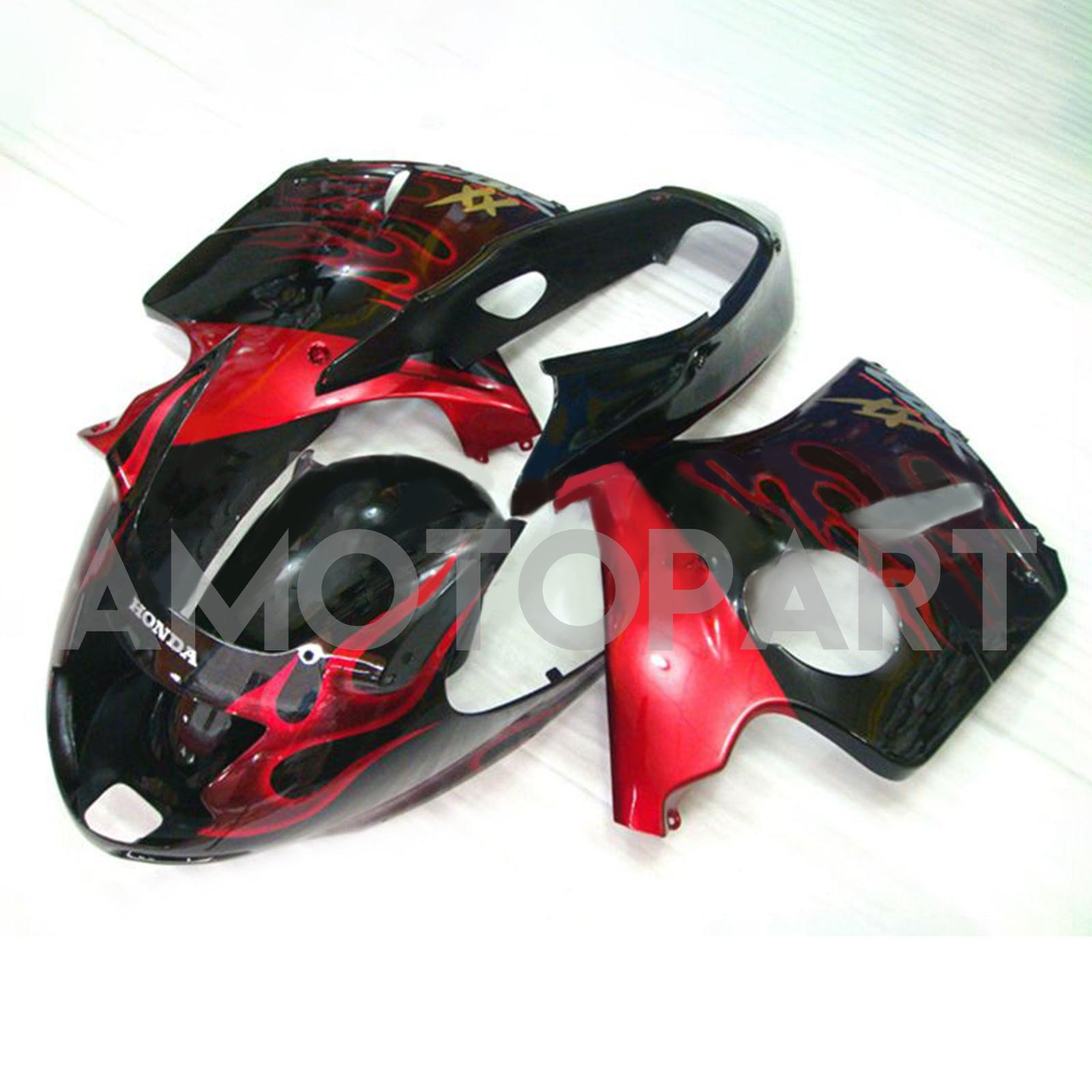 Amotopart 1996-2007 CBR1100XX SuperBlackBird Honda Rot&Schwarzes Verkleidungsset