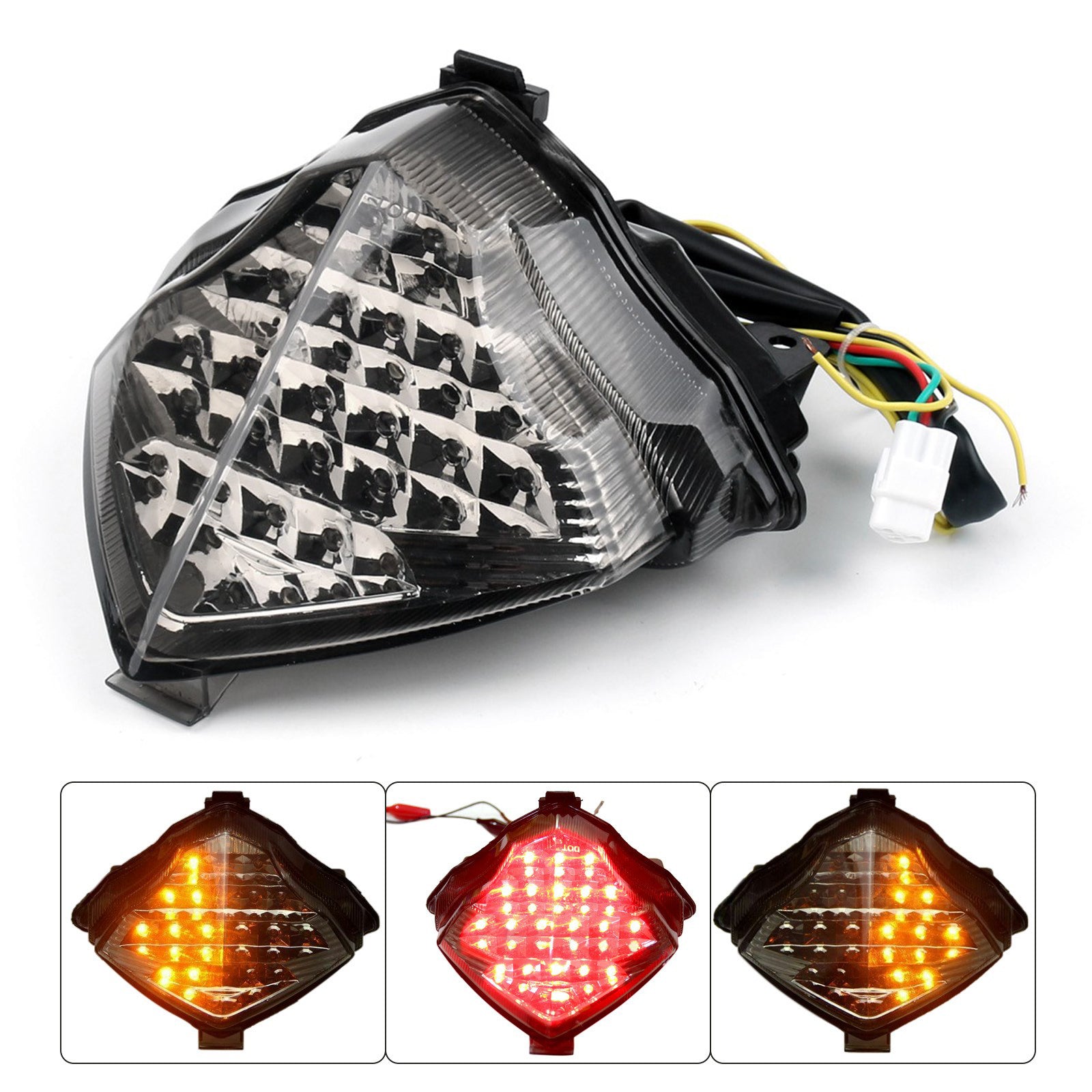 2004-2006 Yamaha YZF R1 YZF-R1 LED Tail Light With Turn Signal Smoke
