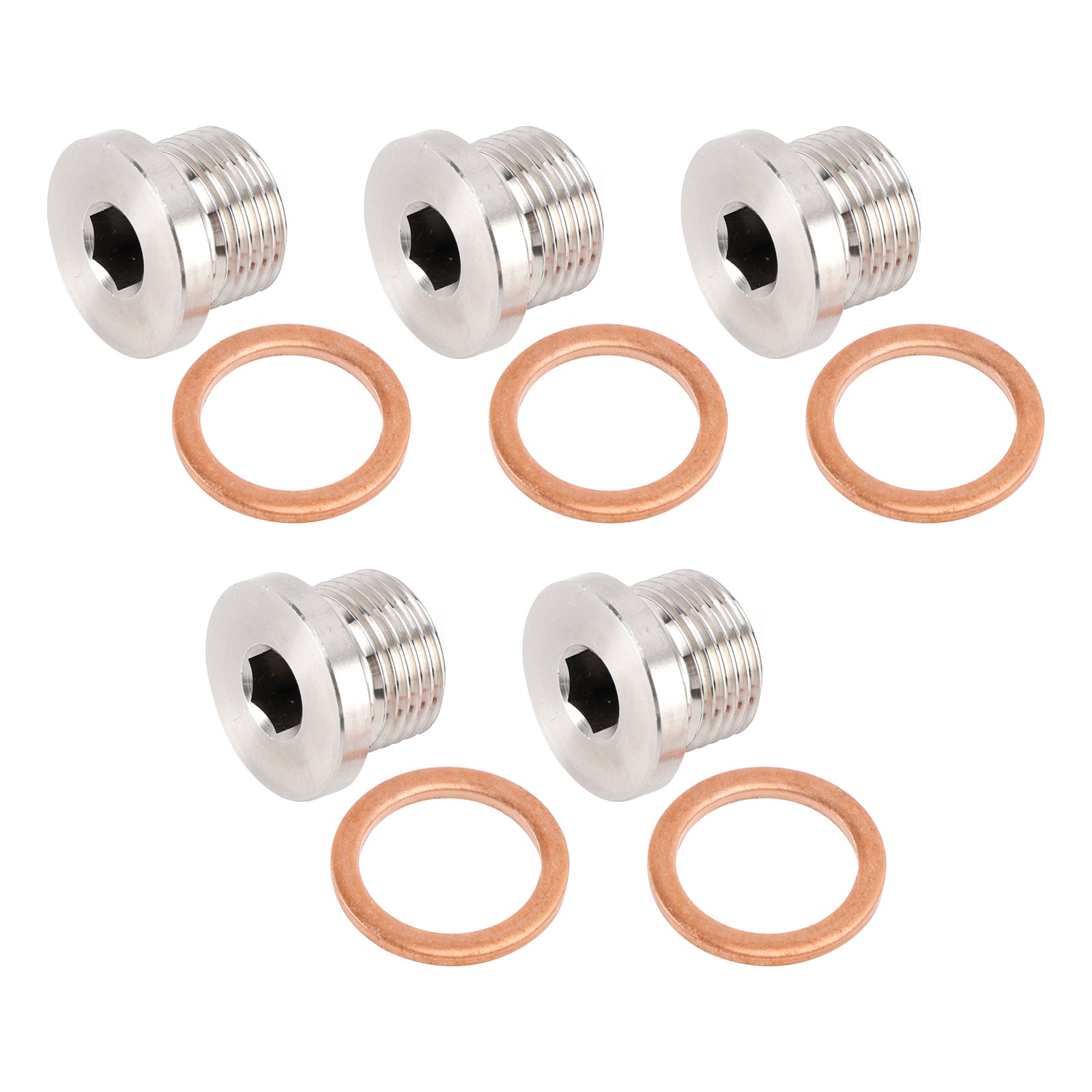5 pack M18 x 1.5mm Inner Hex Head Sensor Blanking Plug Cap 304 Stainless Steel